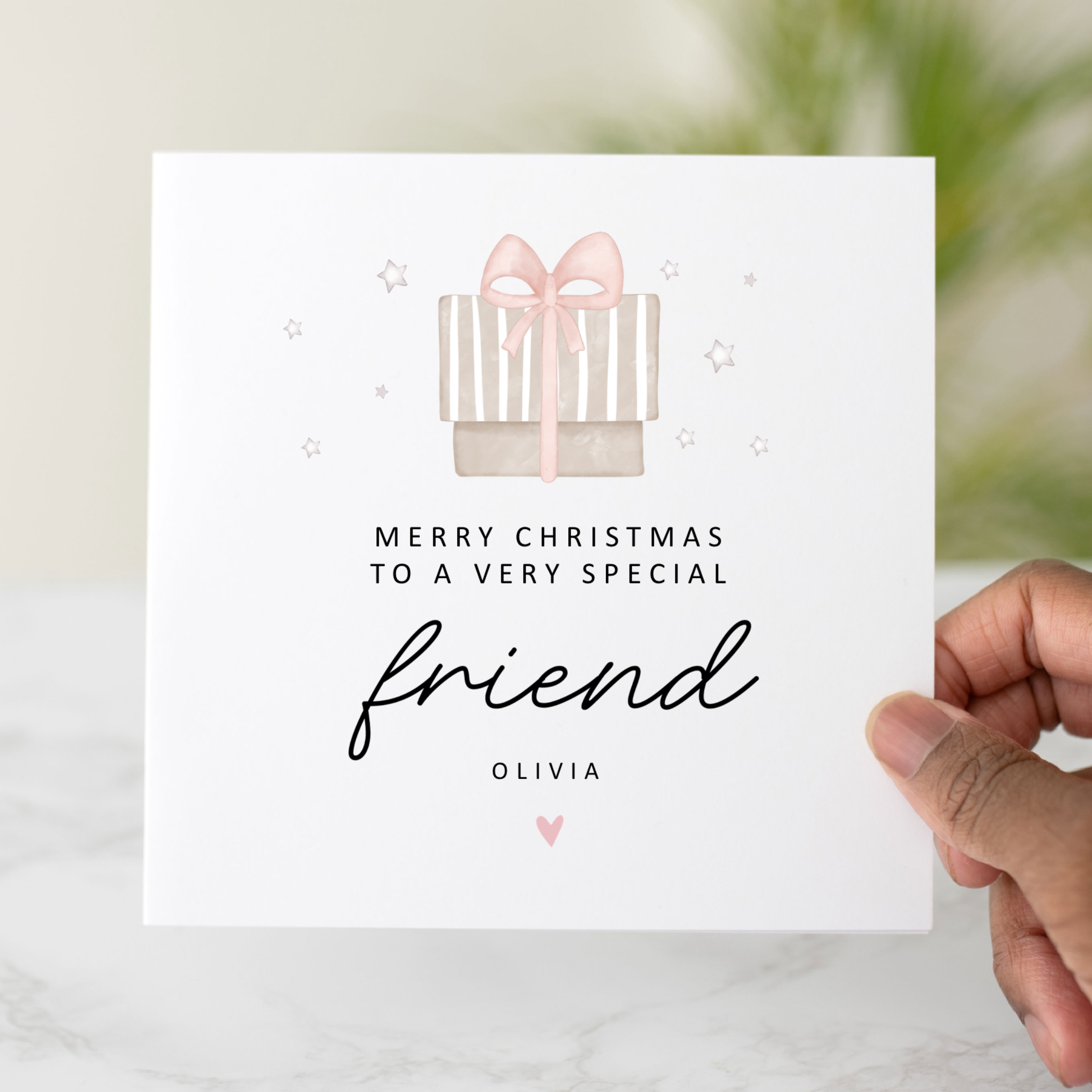 Personalised Friend Christmas Card - Present