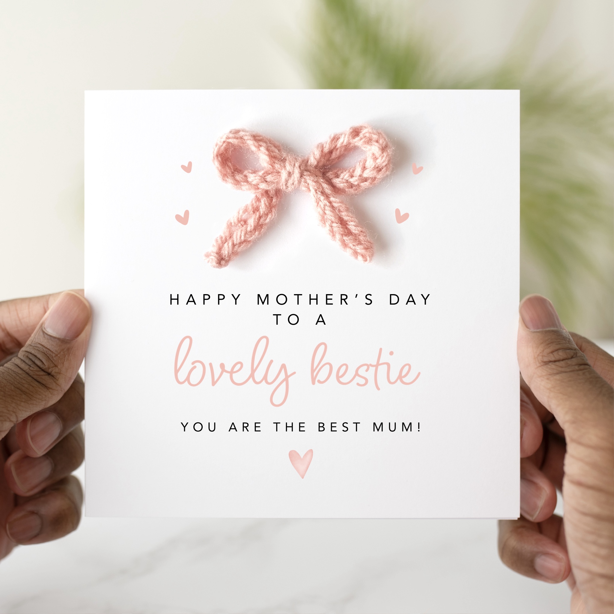 Bestie Mother's Day Card - Crochet Bow