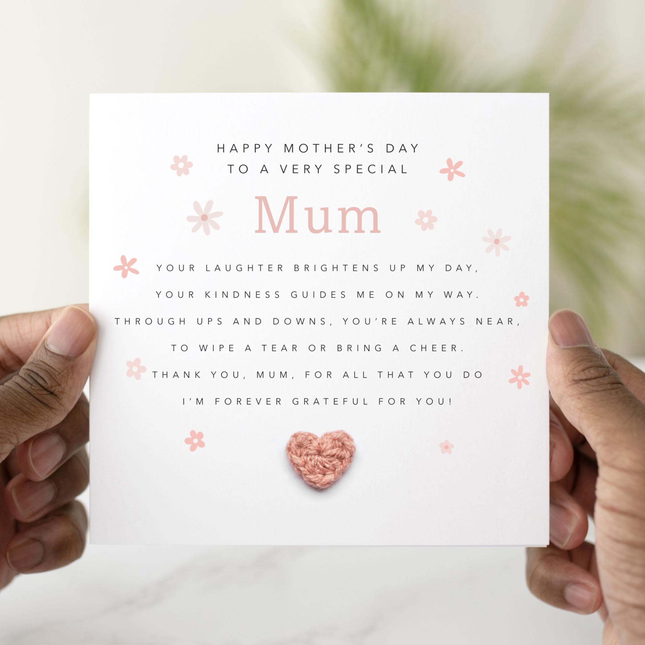Very Special Mum Mother's Day Card - For All - Crochet Heart