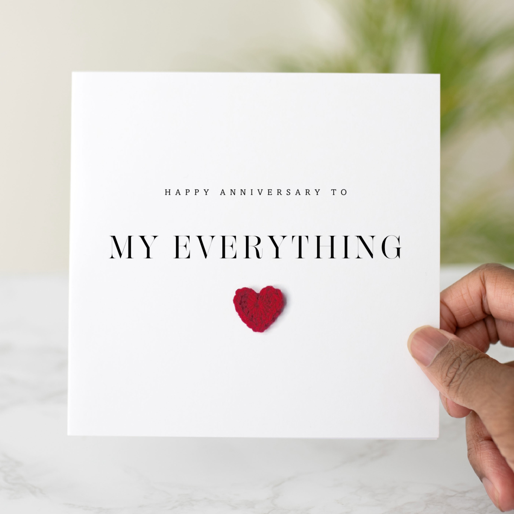 My Everything Anniversary Card - Crochet Heart