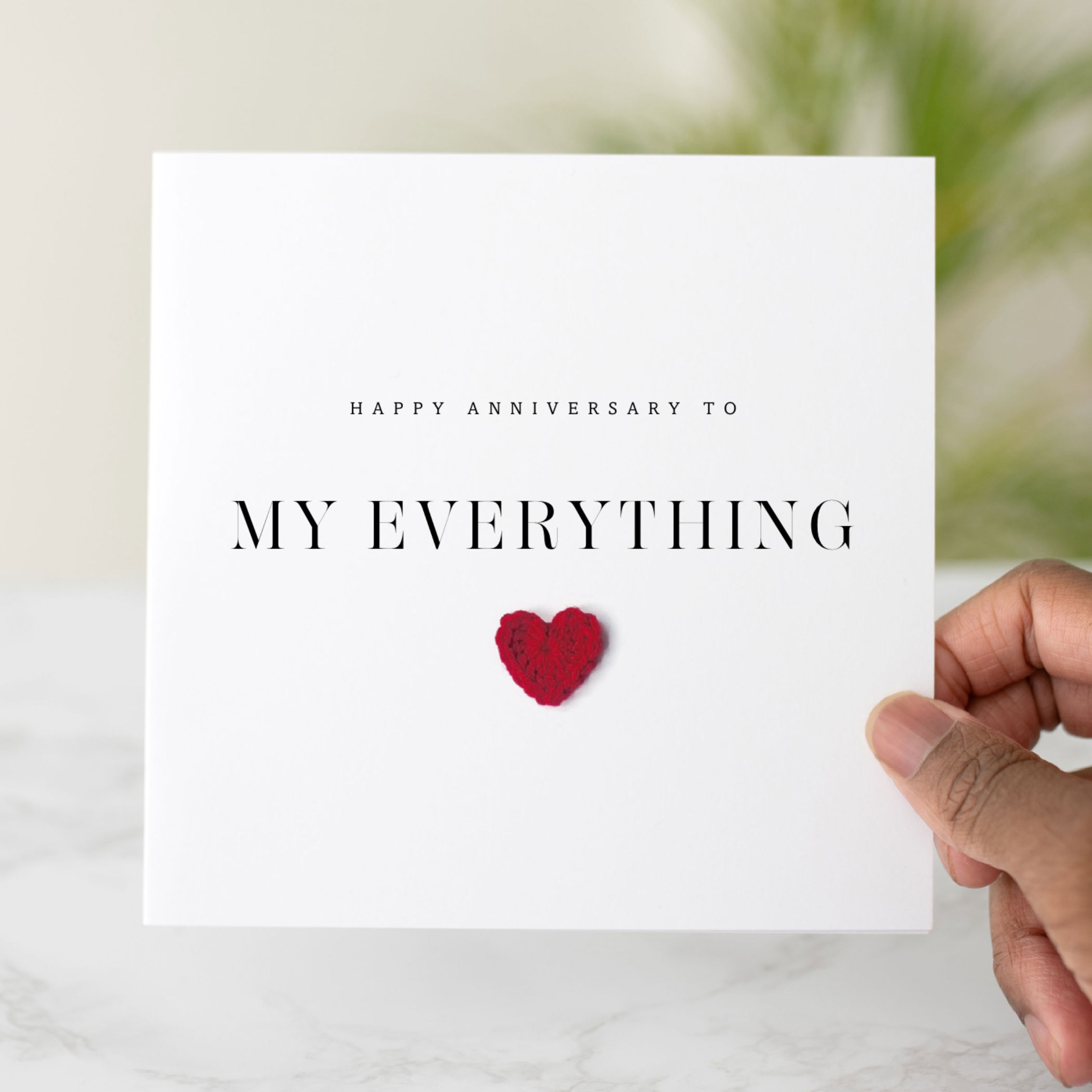 My Everything Anniversary Card - Crochet Heart