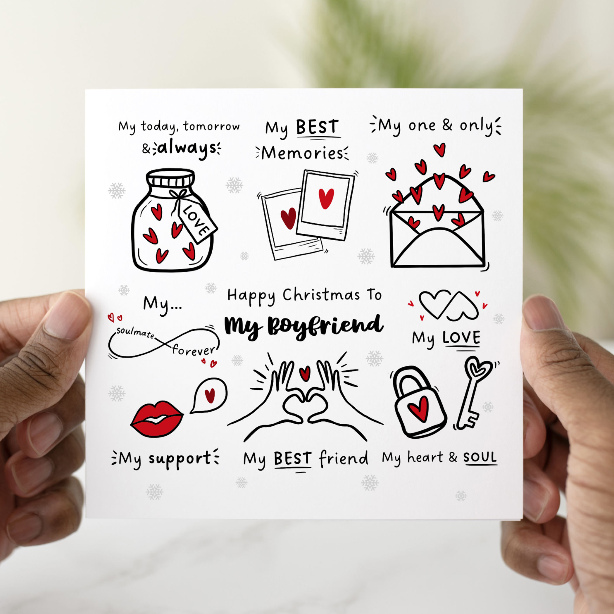 Festive My Boyfriend Christmas Card - Meaningful