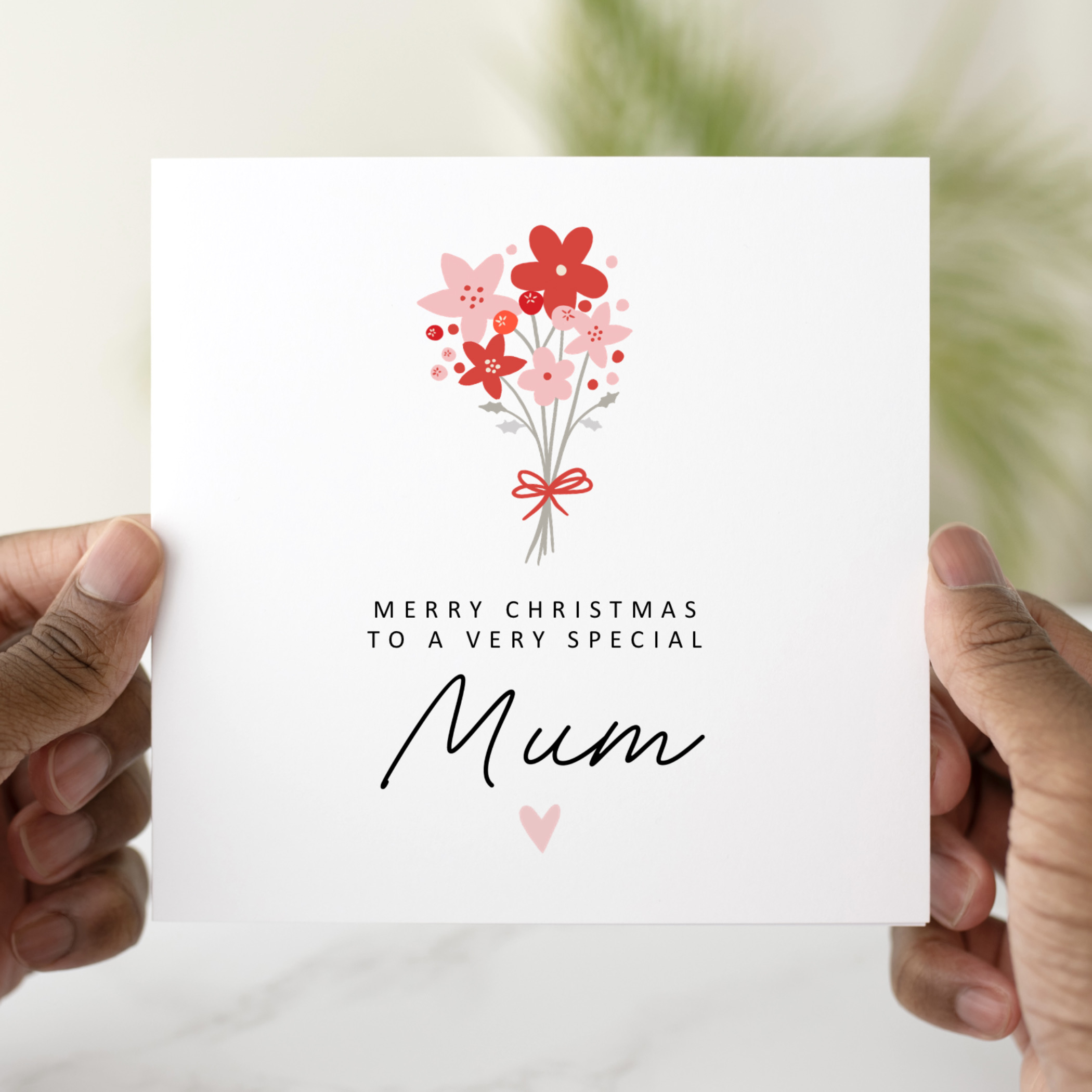 Mum Christmas Card - Flowers