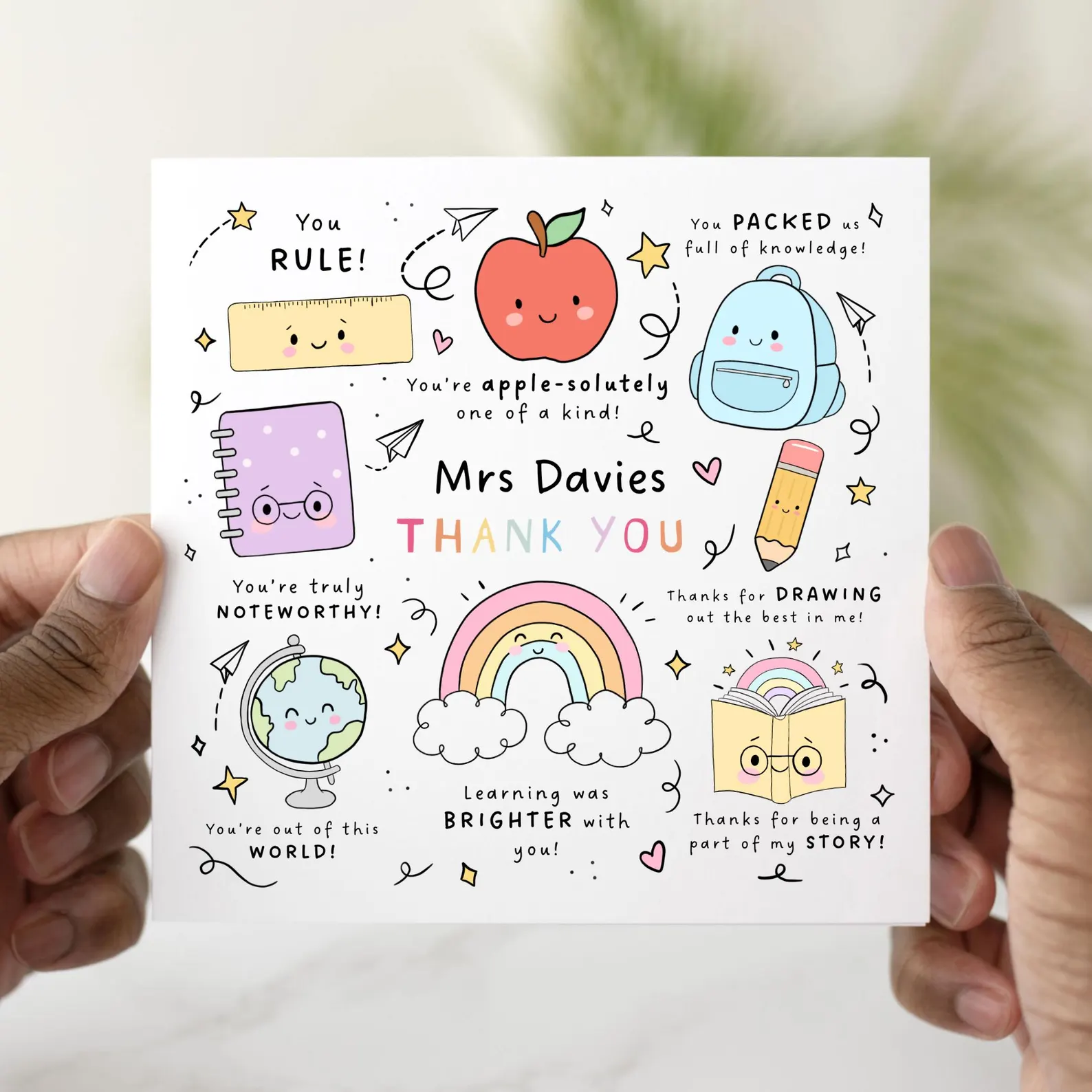 Personalised Teacher Thank You Card