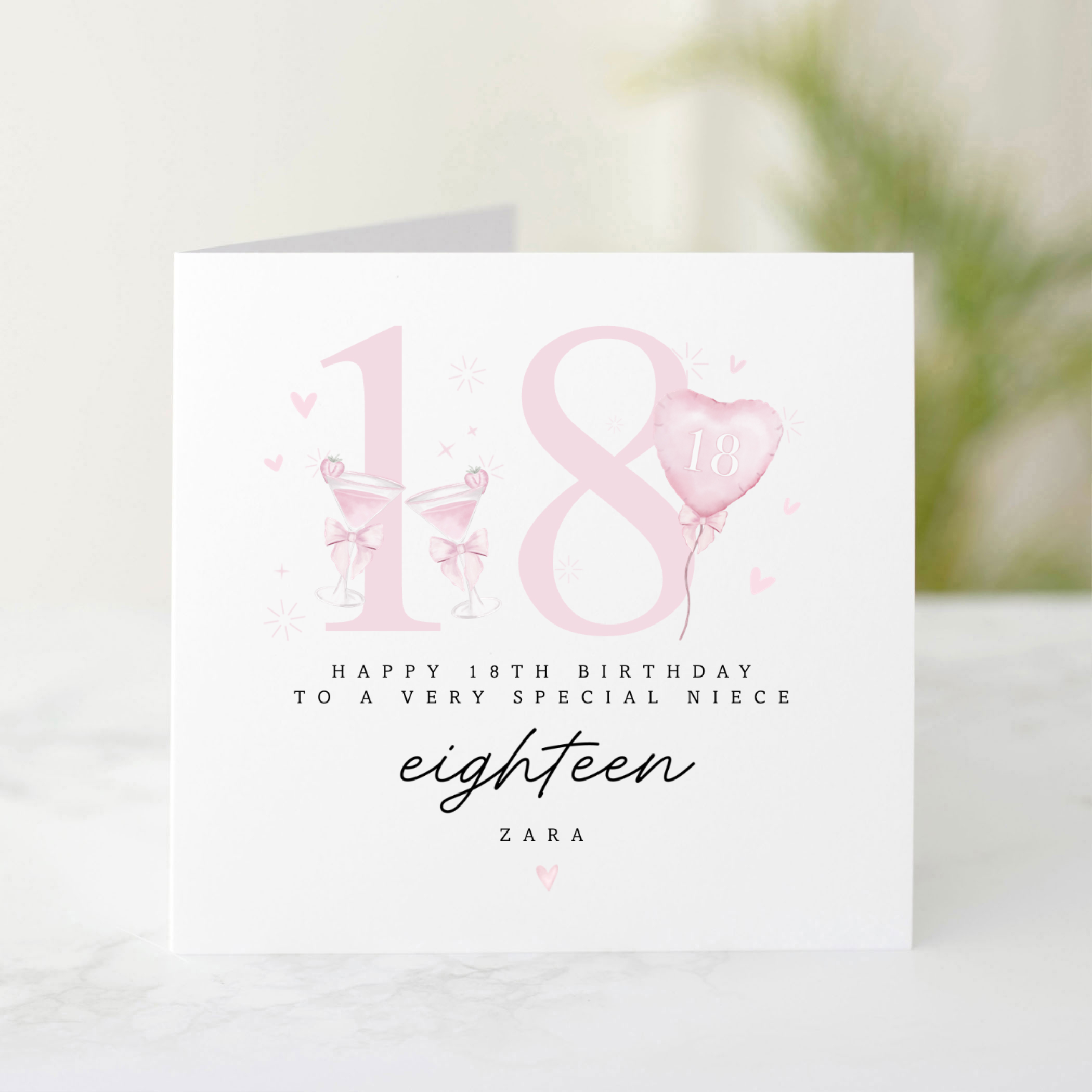 Personalised 18th Niece Birthday Card