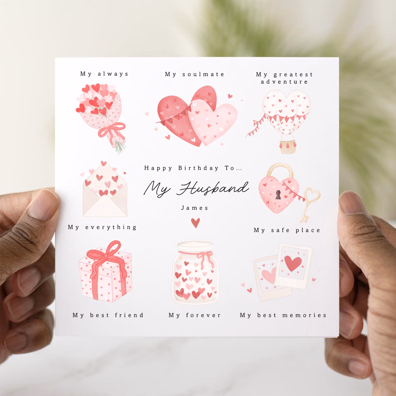 Personalised Romantic Husband Birthday Card
