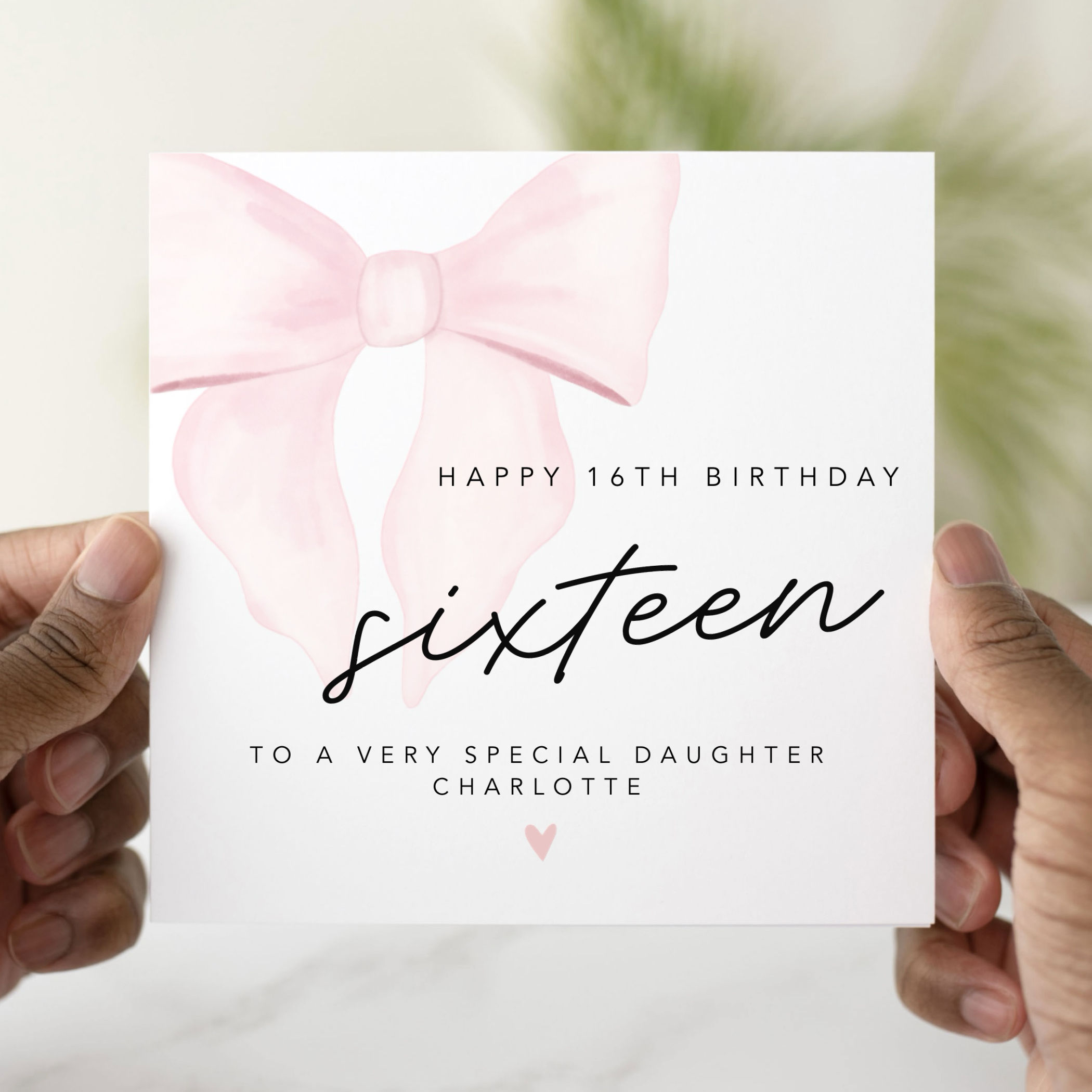 Personalised Daughter 16th Birthday Card - Bow