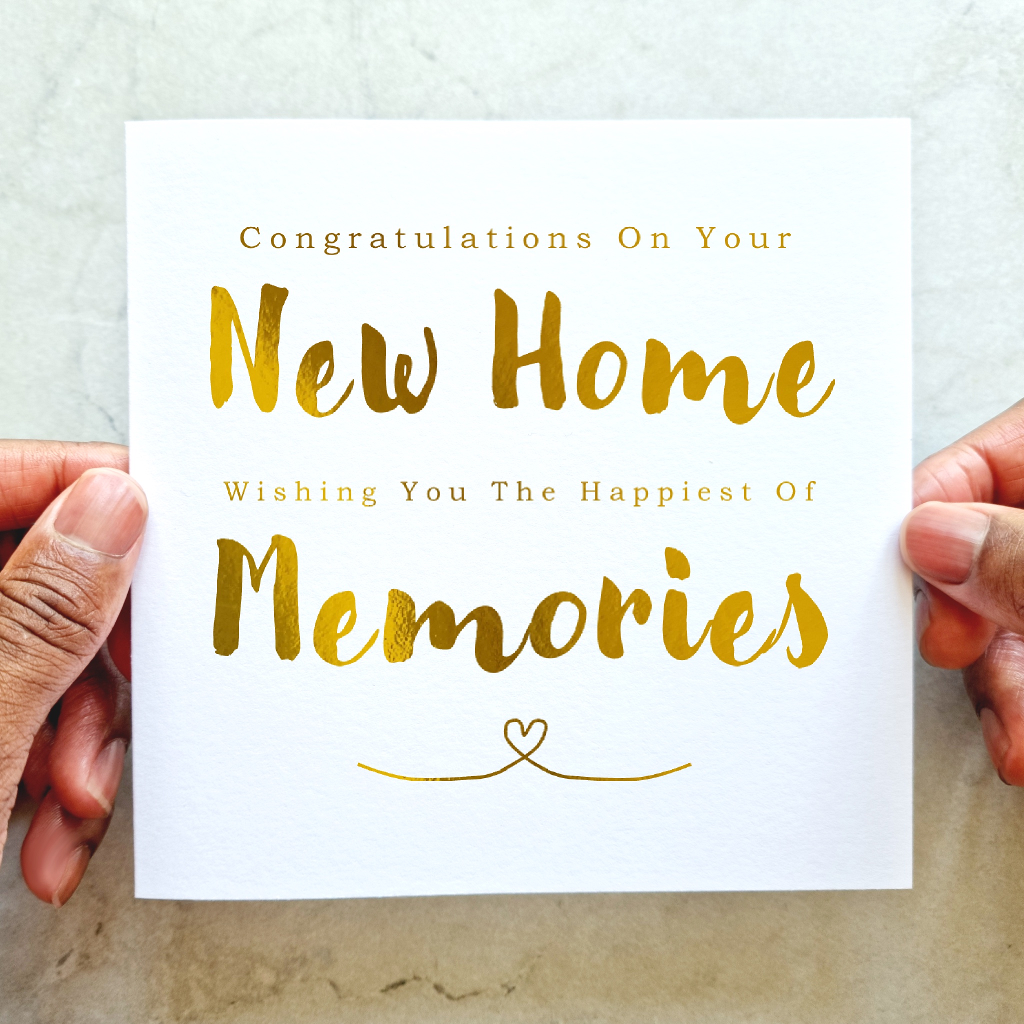 New Home Card - Memories - Gold Foil