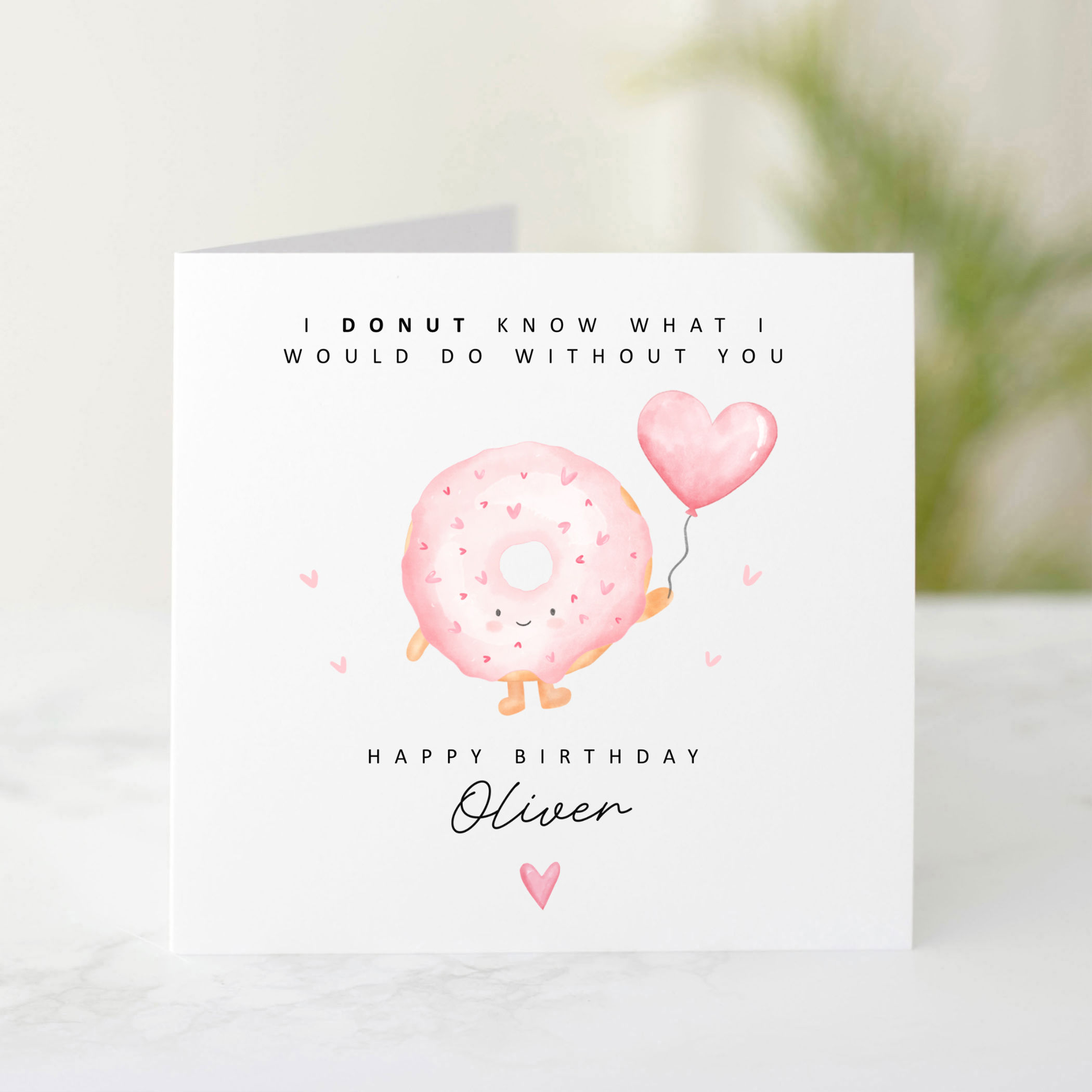 Personalised Birthday Card - Romantic Donut Pun