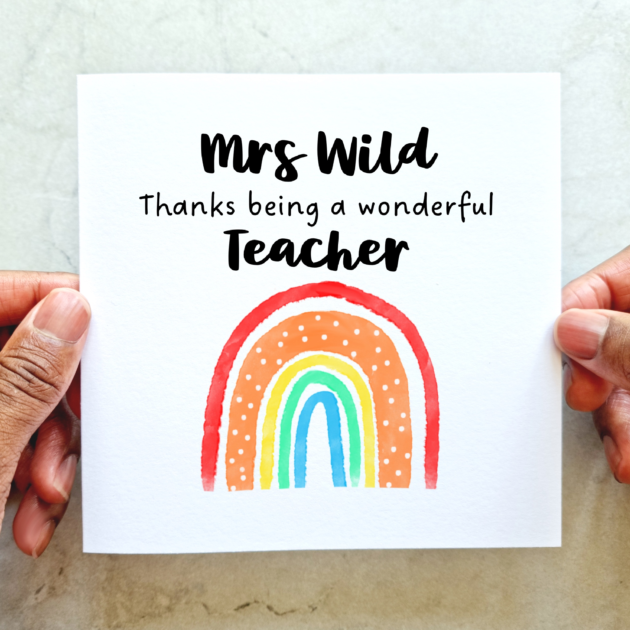 Personalised Teacher Card - Wonderful Teacher
