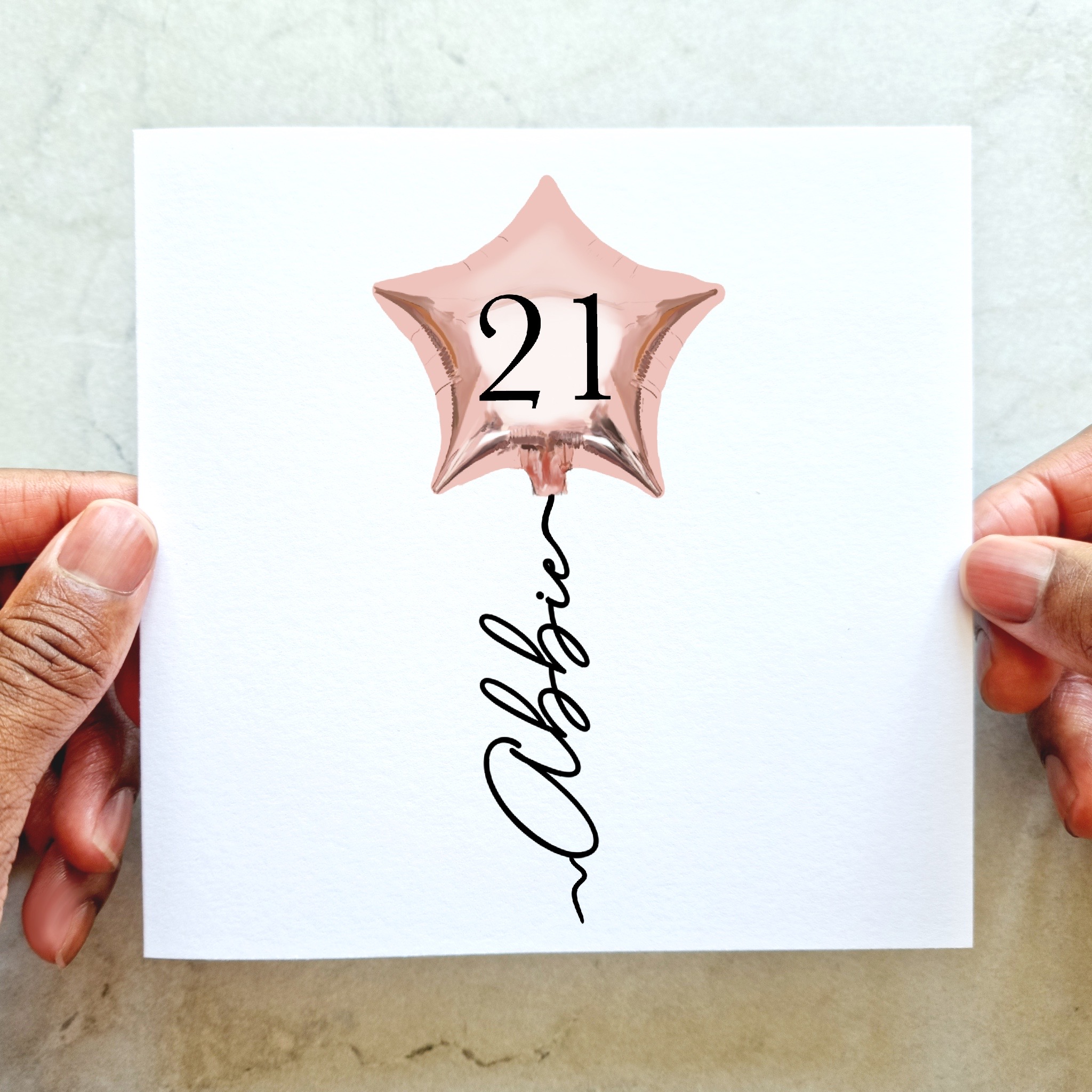 Personalised 21st Birthday Card - Balloon