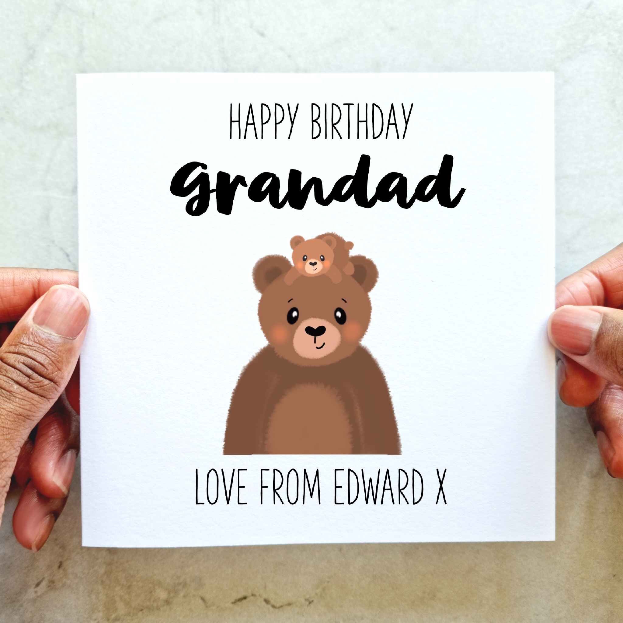 Personalised Grandad Birthday Card - Bears