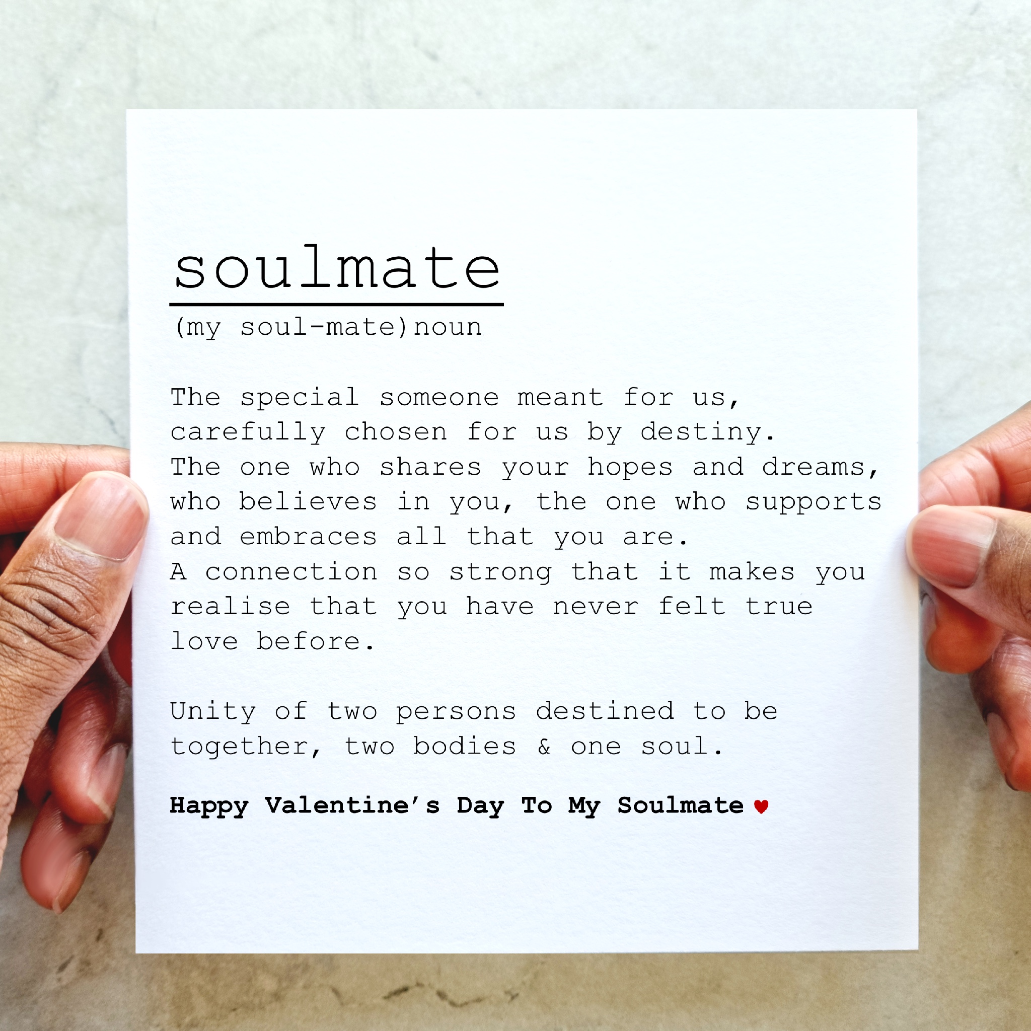 Definition Soulmate Valentine's Day Card
