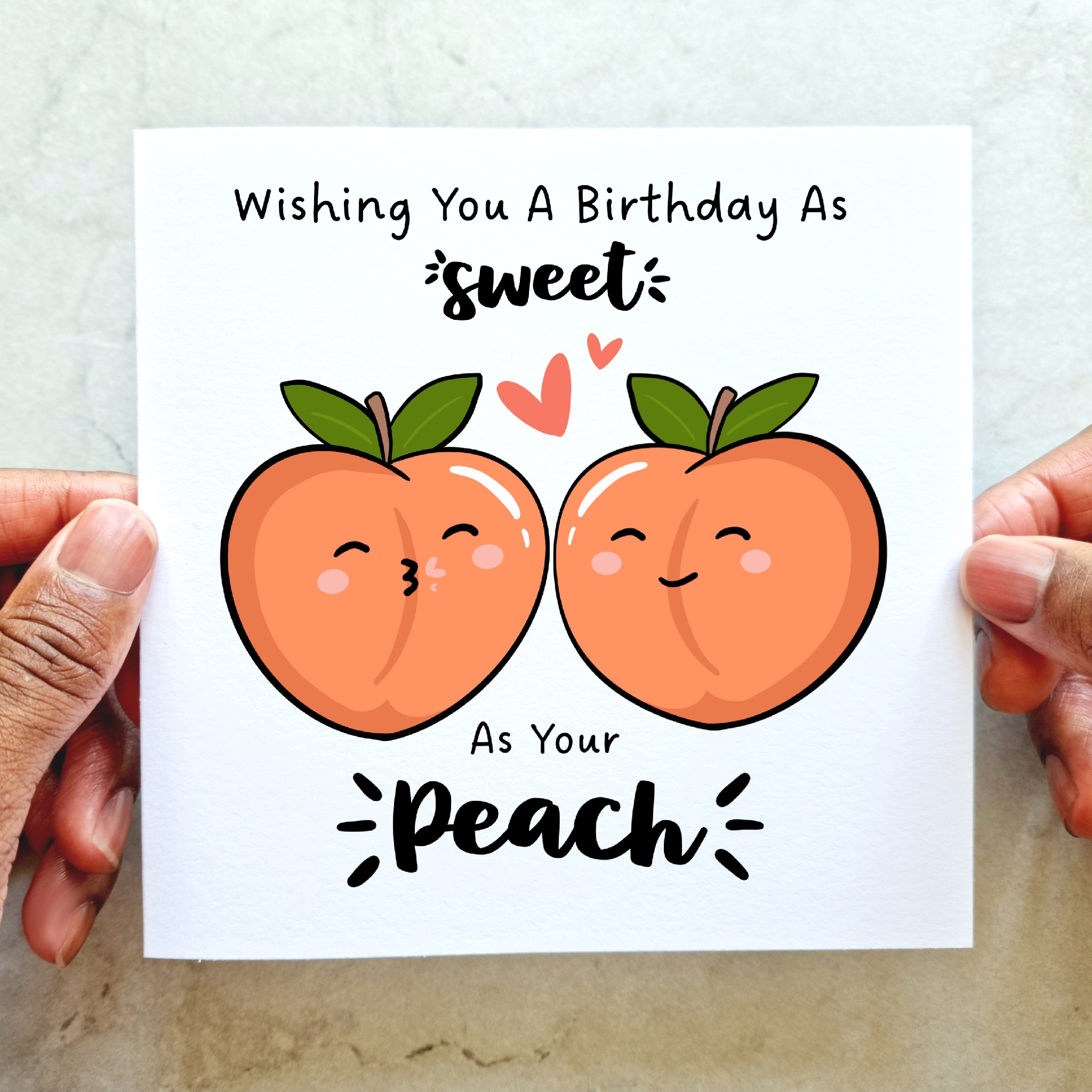 Funny Romantic Birthday Card - Peach