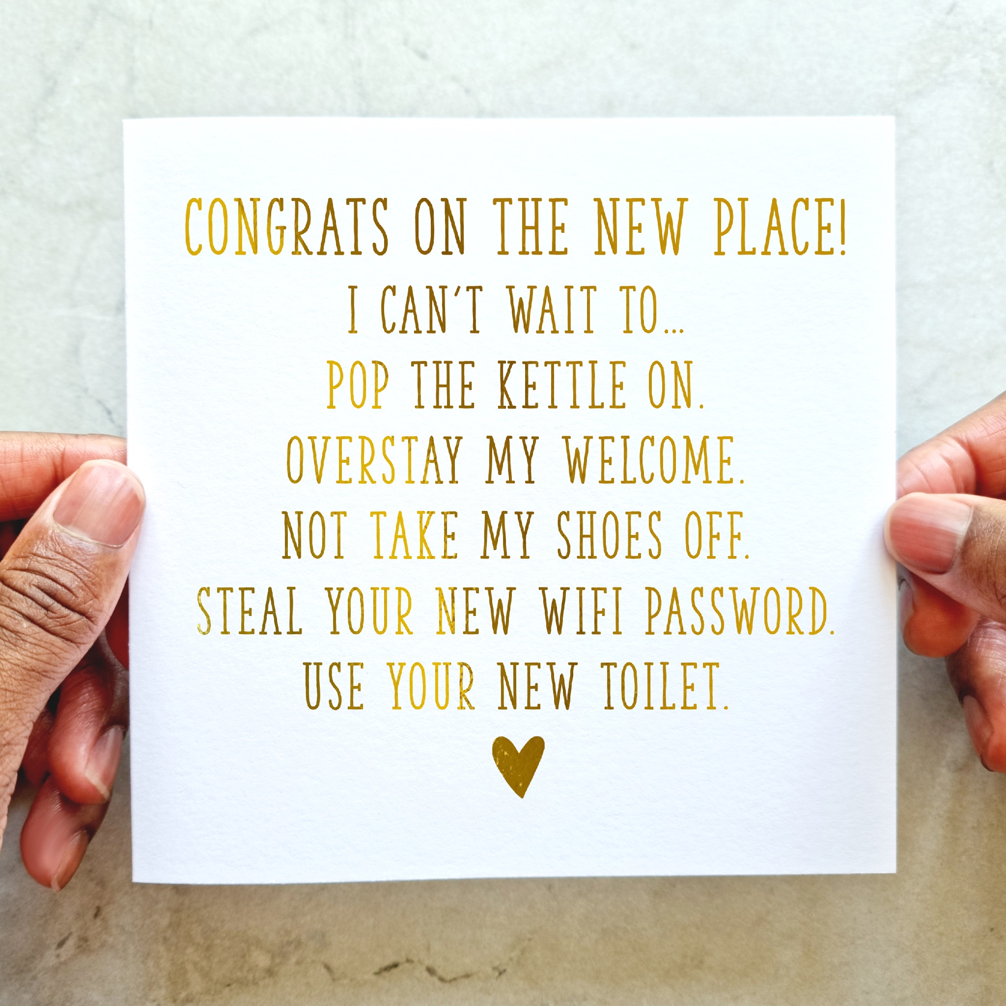 New Home Card - WIFI - Gold Foil