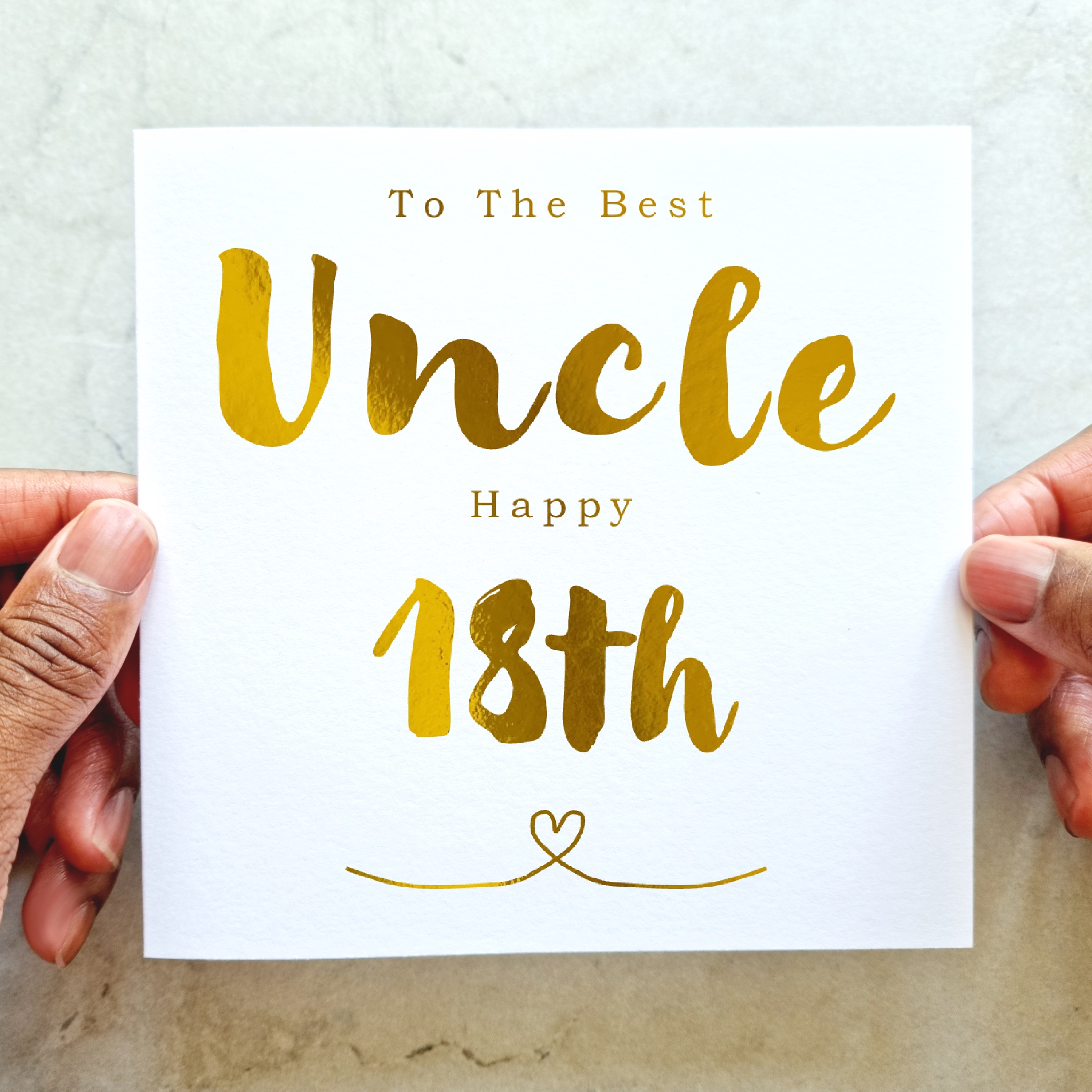 Uncle 18th Birthday Card - Gold Foil