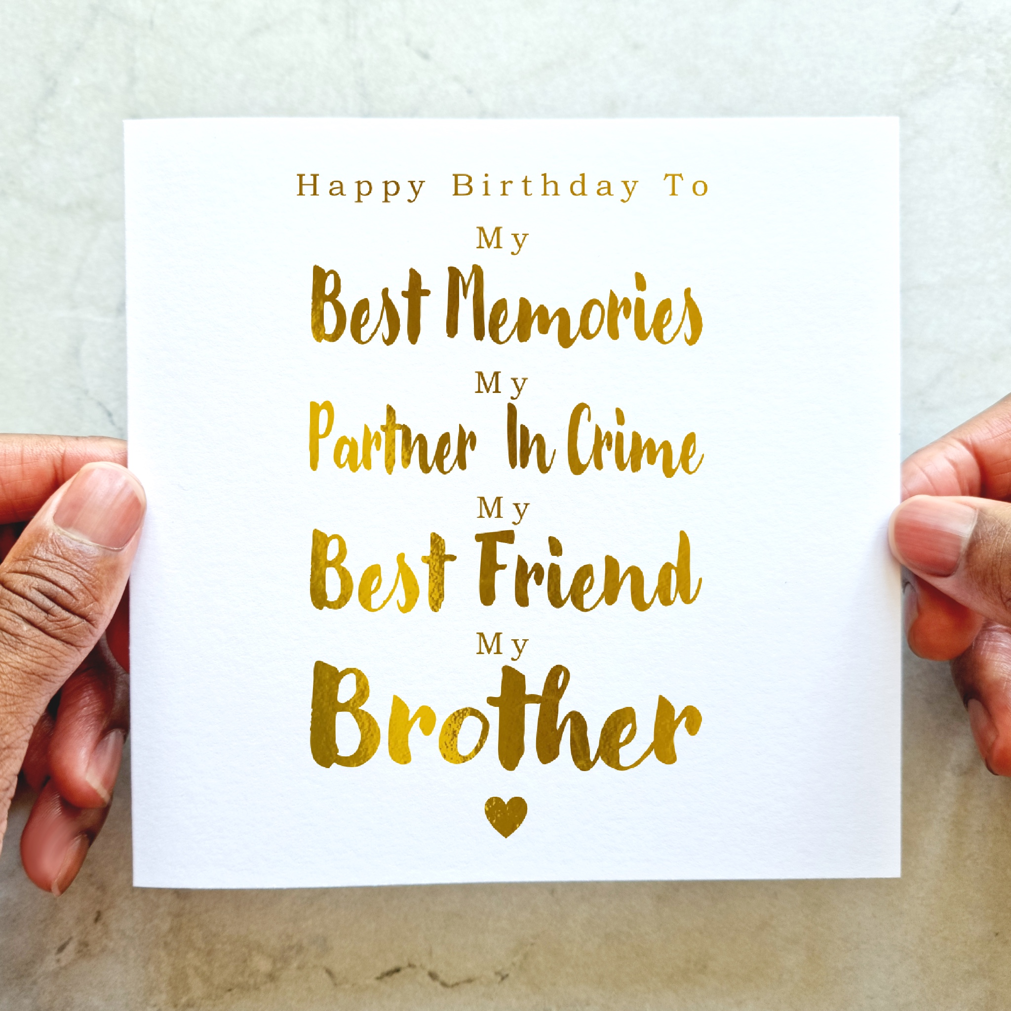 Brother Birthday Card - Gold Foil