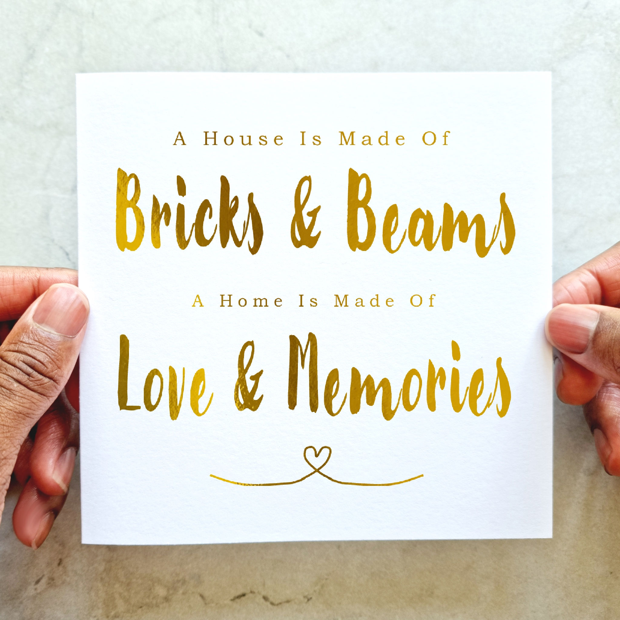 New Home Card - Bricks - Gold Foil