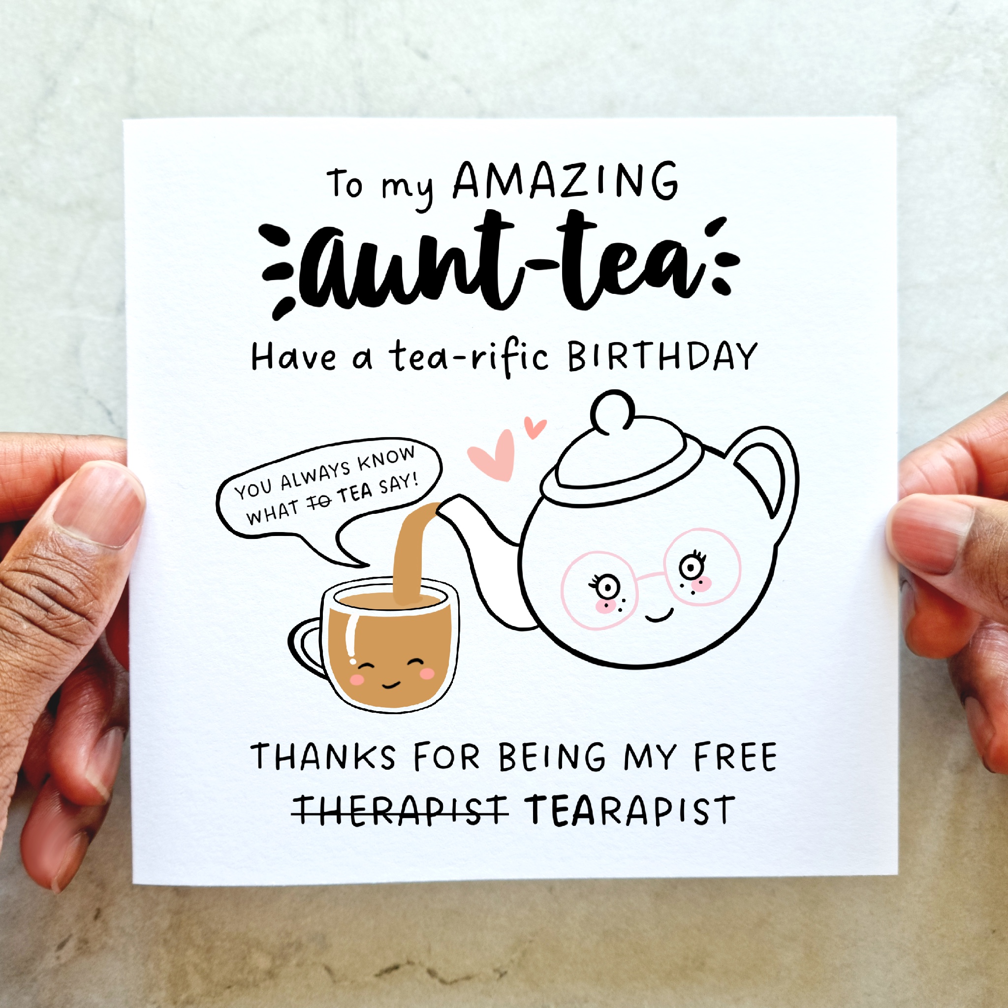 Auntie Birthday Card - Aunt-Tea
