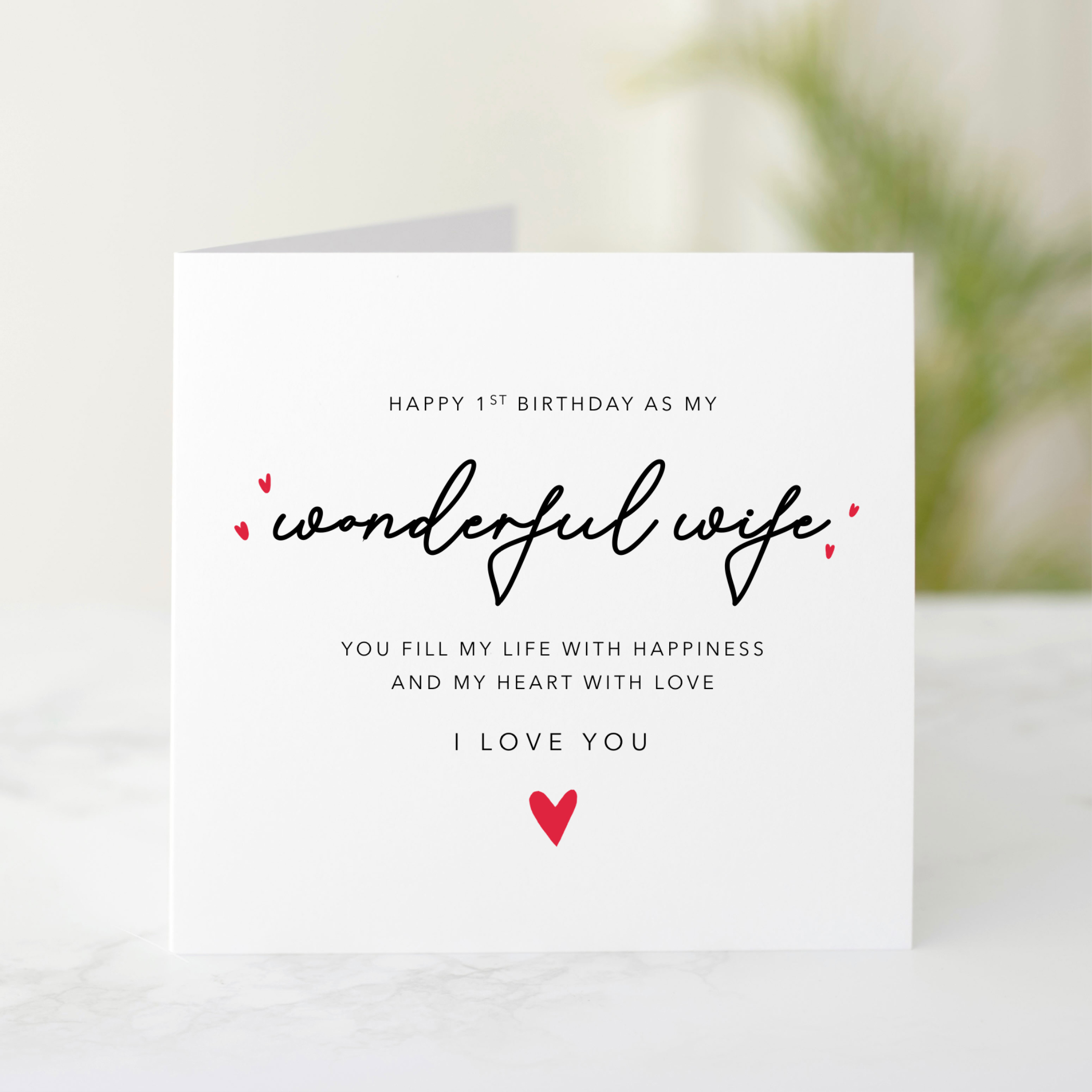 1st Birthday As My Wife Birthday Card