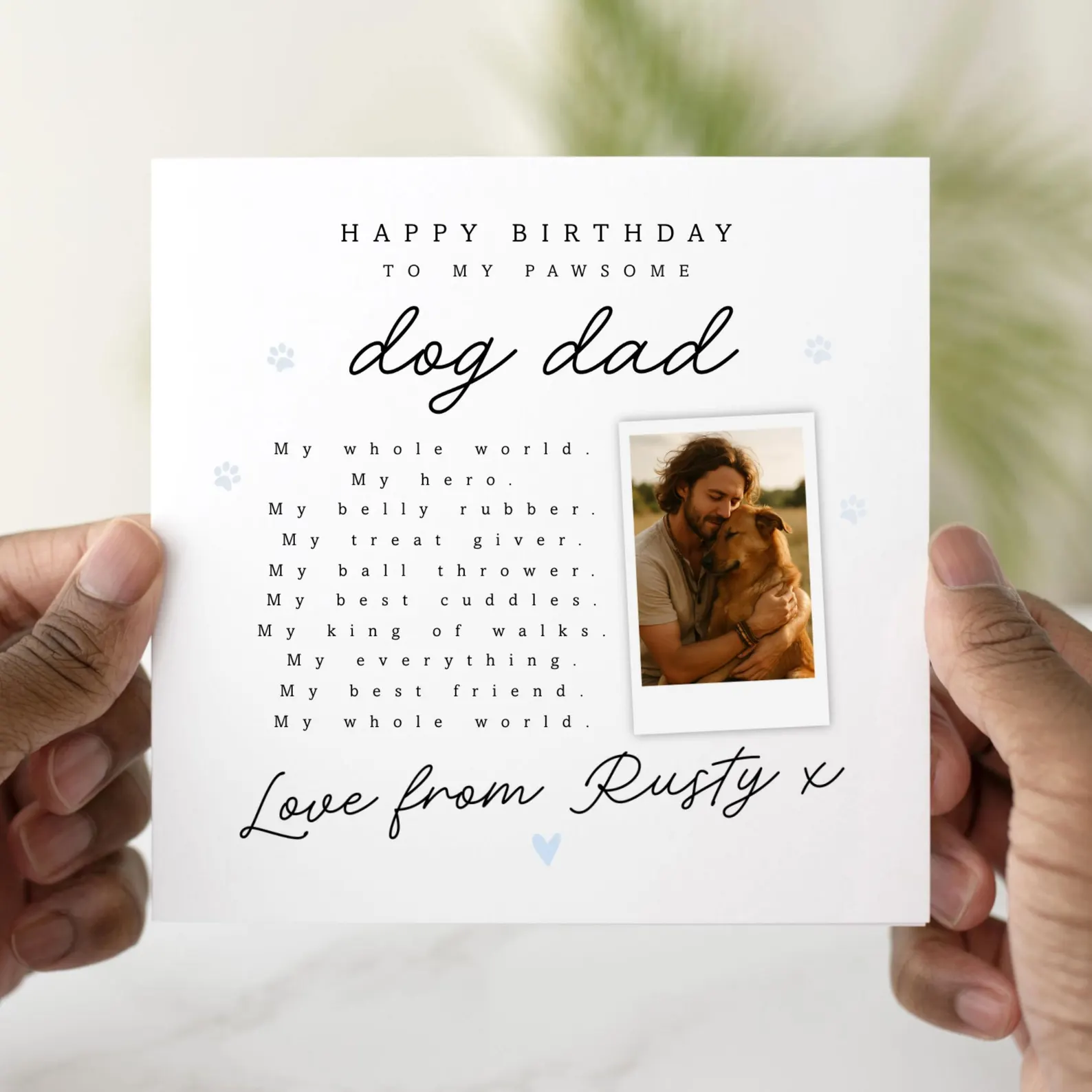 Personalised Poem Dog Dad Birthday Card - Add A Photo