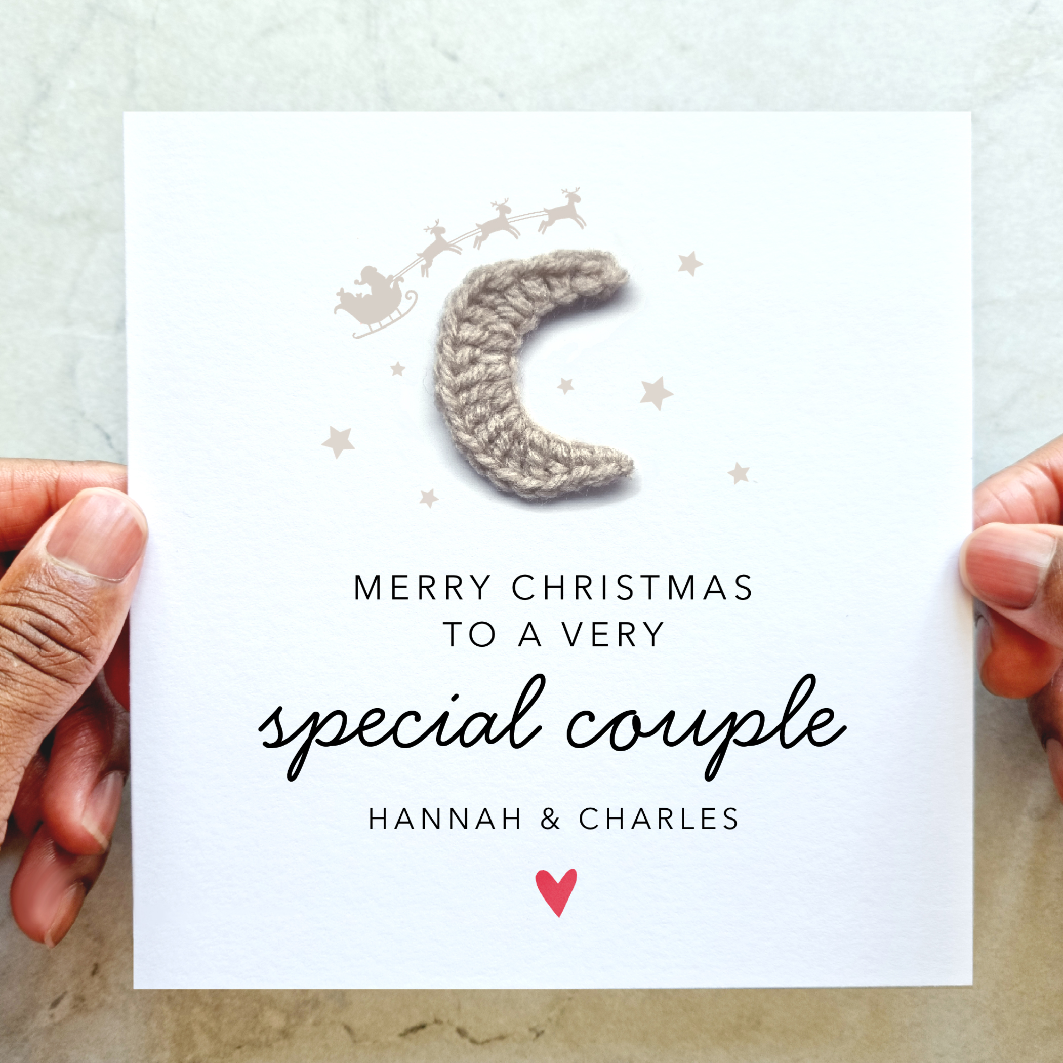 Couple Christmas Card - Crochet Moon