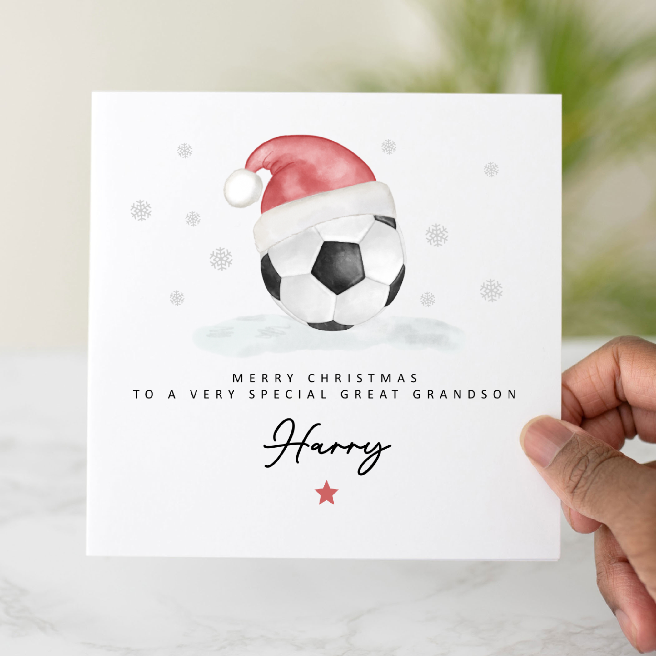 Personalised Great Grandson Christmas Card - Football