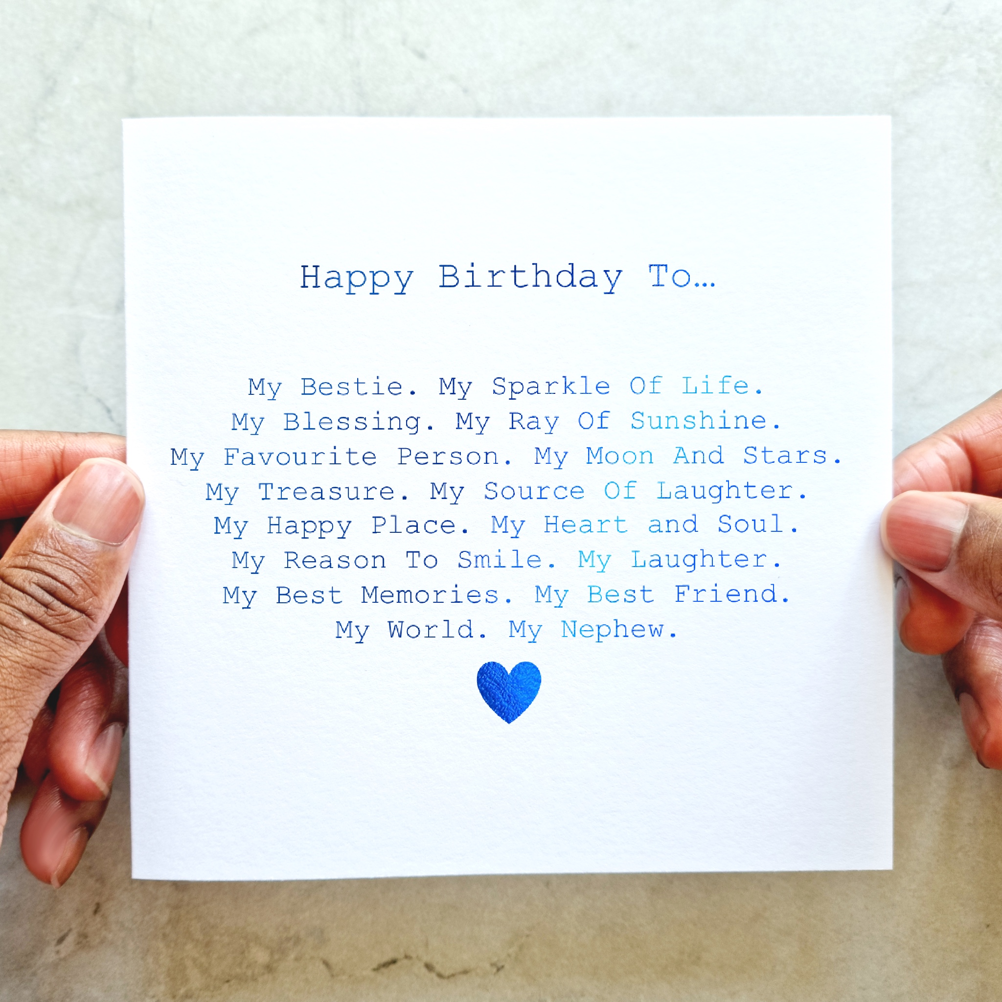 My Nephew Birthday Card - Blue Foil