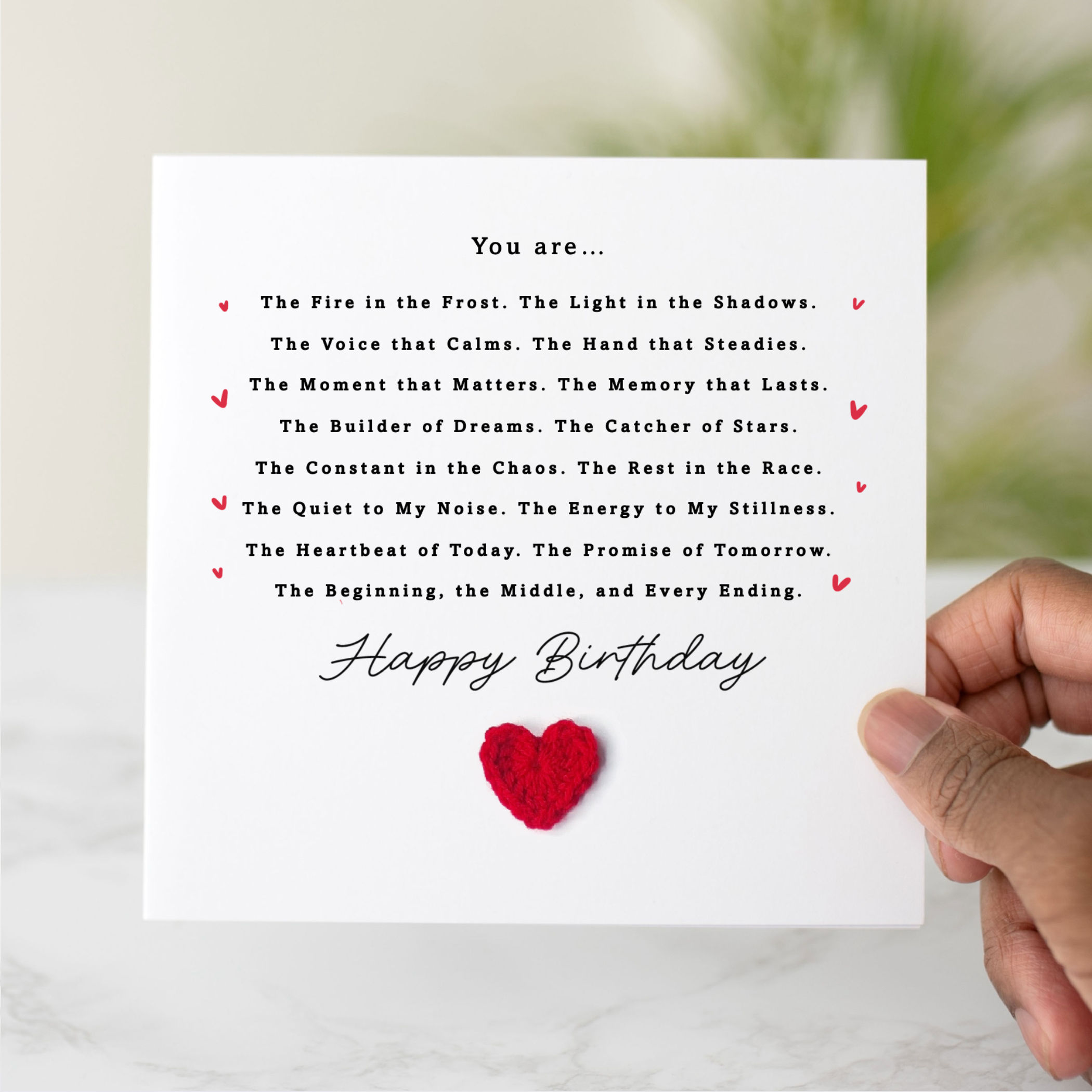 You Are Birthday Card - Crochet Heart