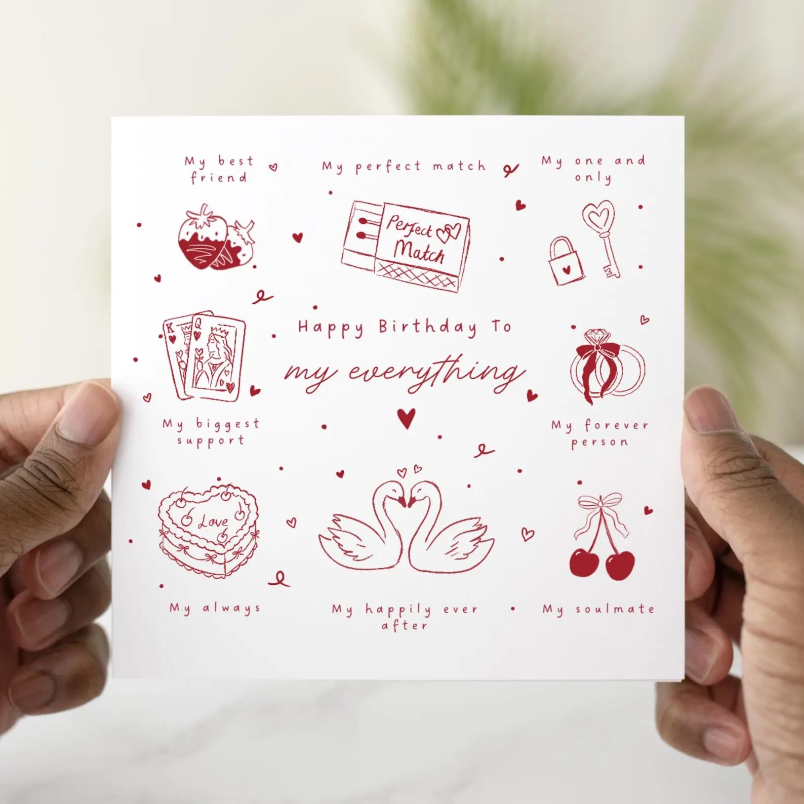 Cute Doodles My Everything Birthday Card
