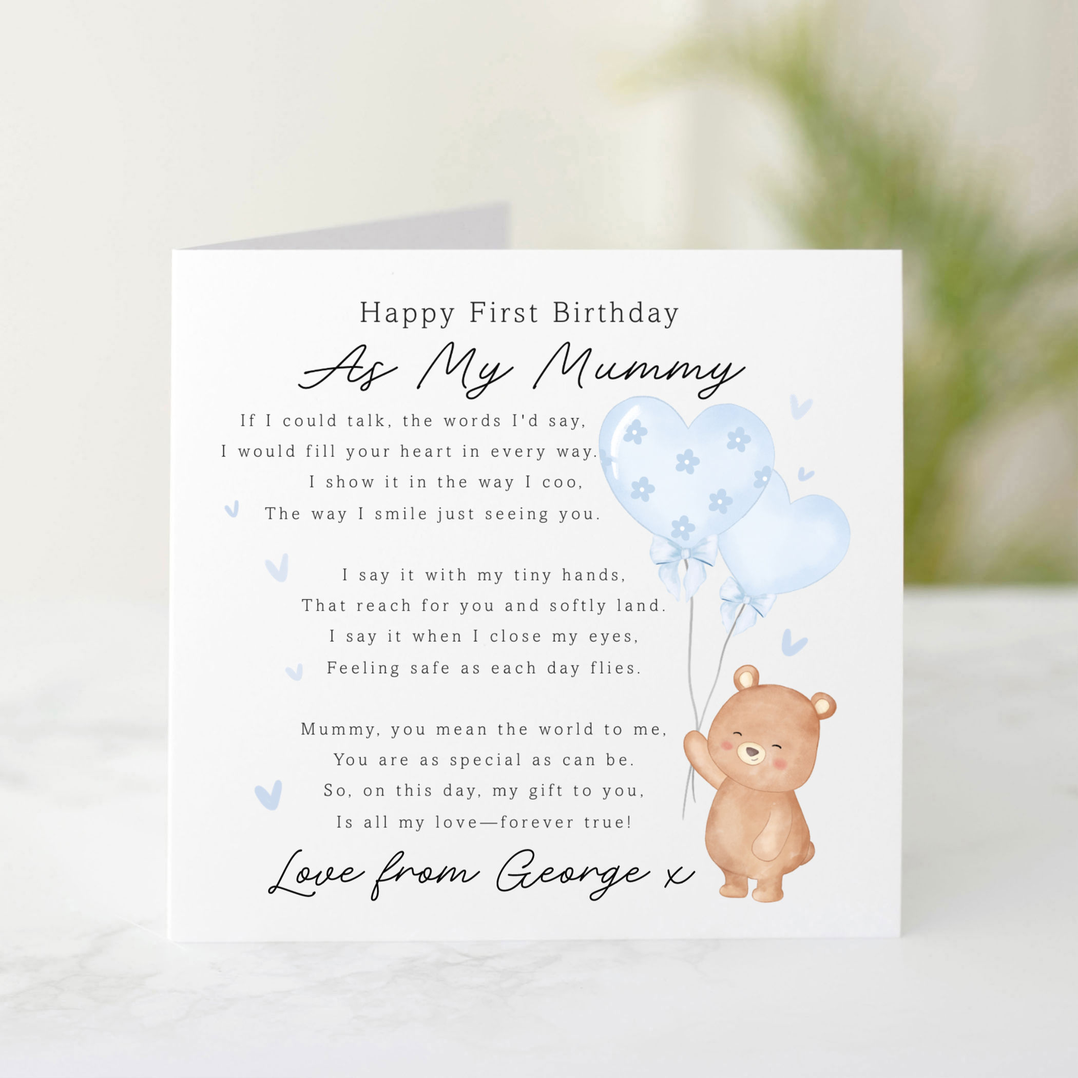 Personalised Happy 1st Birthday As My Mummy Birthday Card