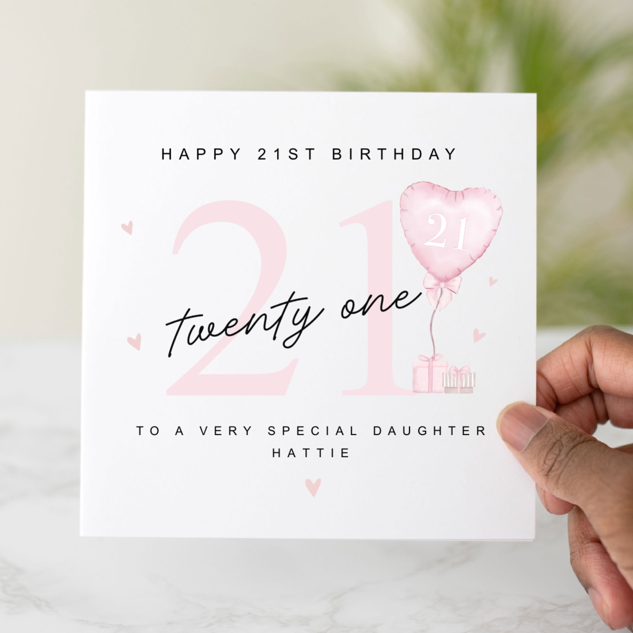 Personalised Daughter 21st Birthday Card