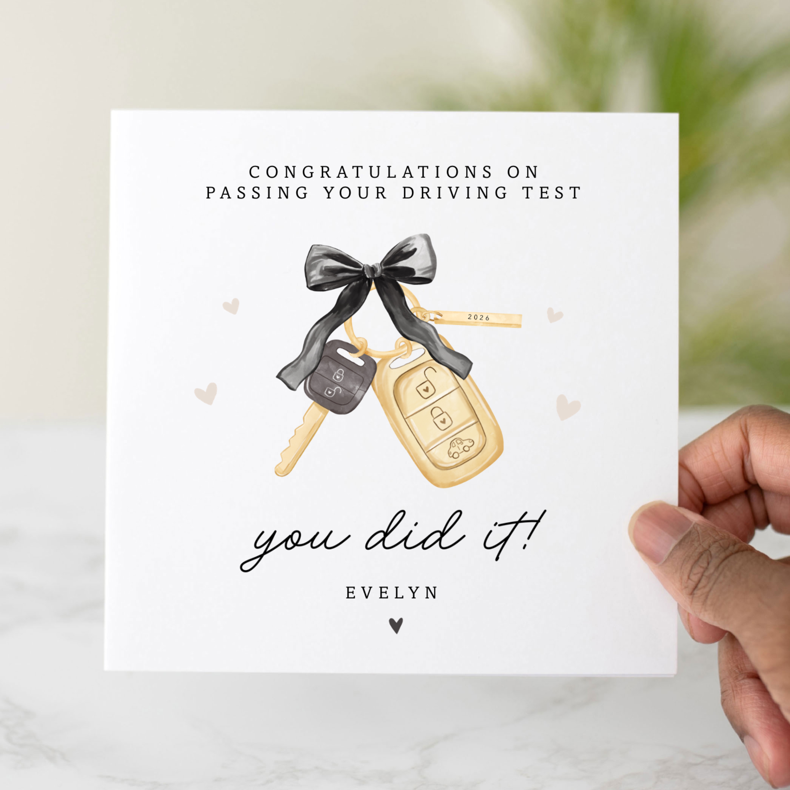 Personalised Passing Driving Test Congratulations Card