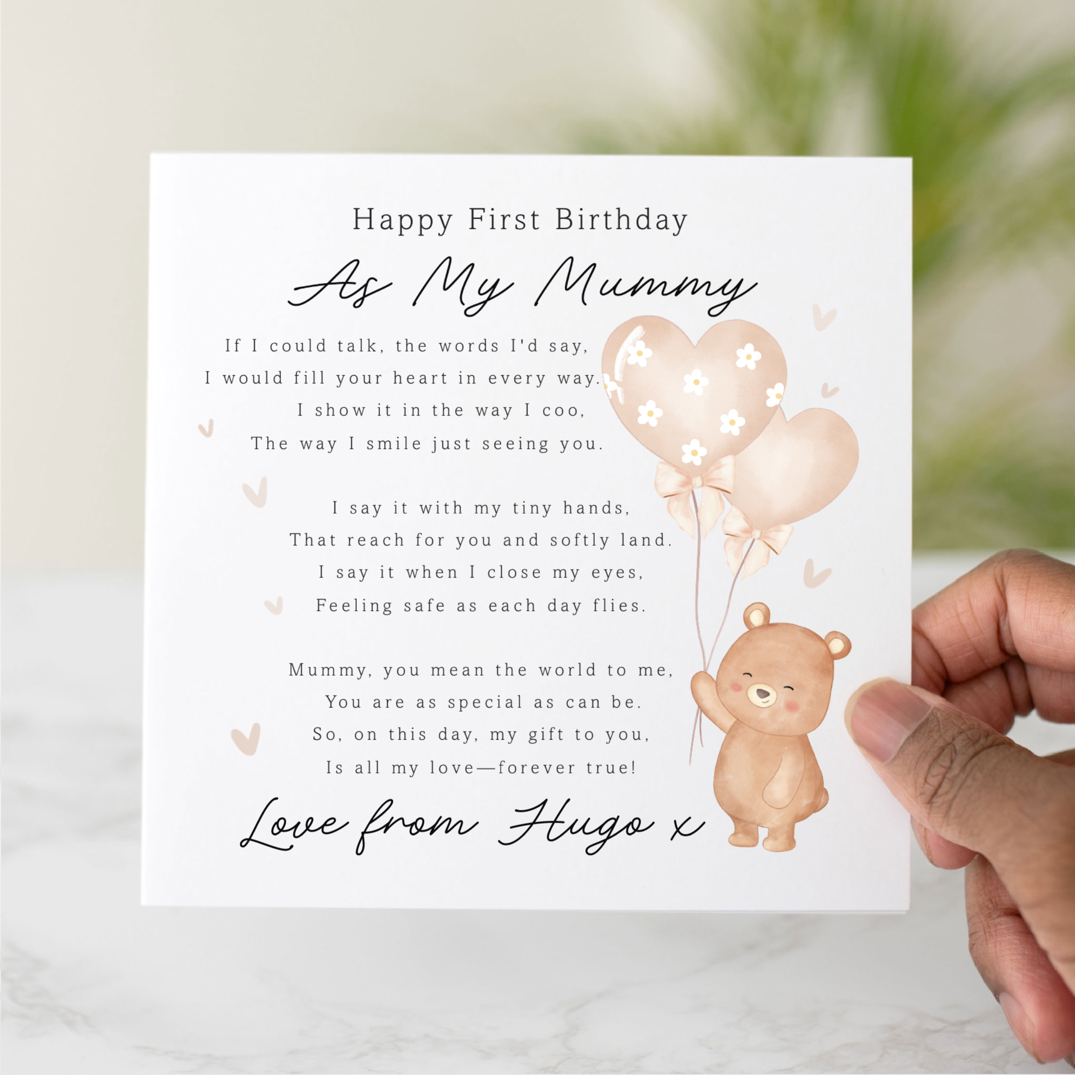 Personalised Happy 1st Birthday As My Mummy Card