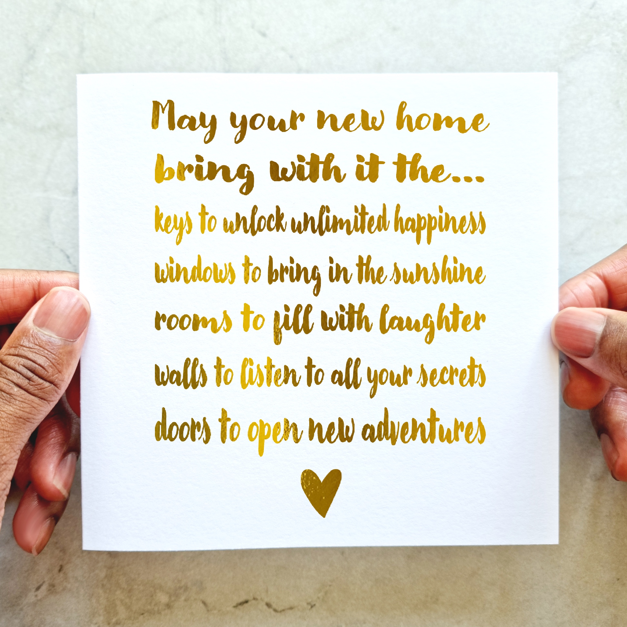 New Home Card - Verse - Gold Foil