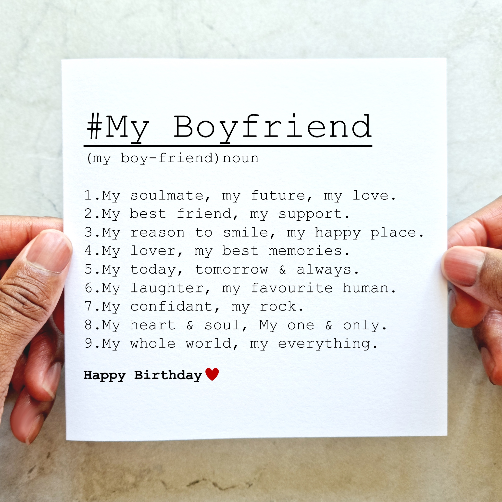 Boyfriend Birthday Card - Definition