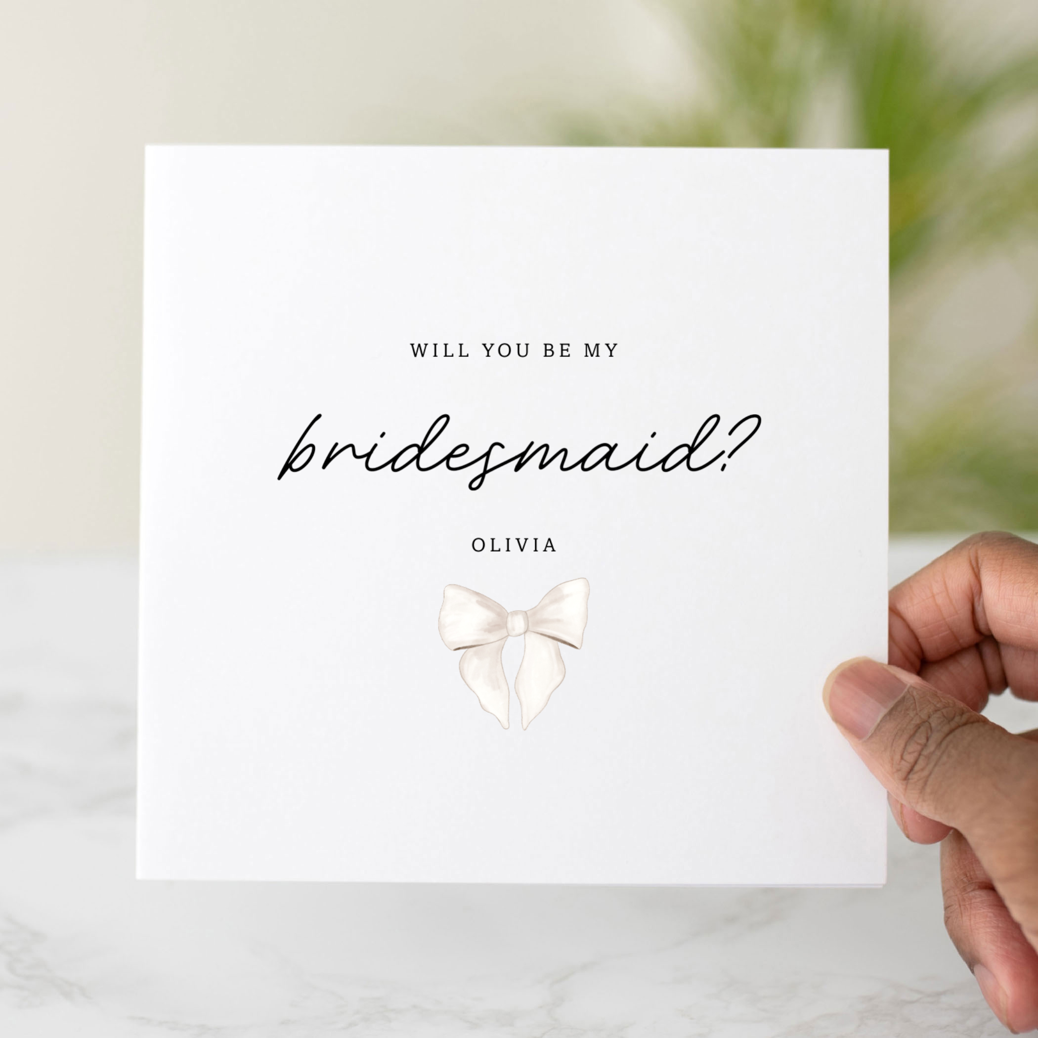 Personalised Will You be My Bridesmaid Card - Bow