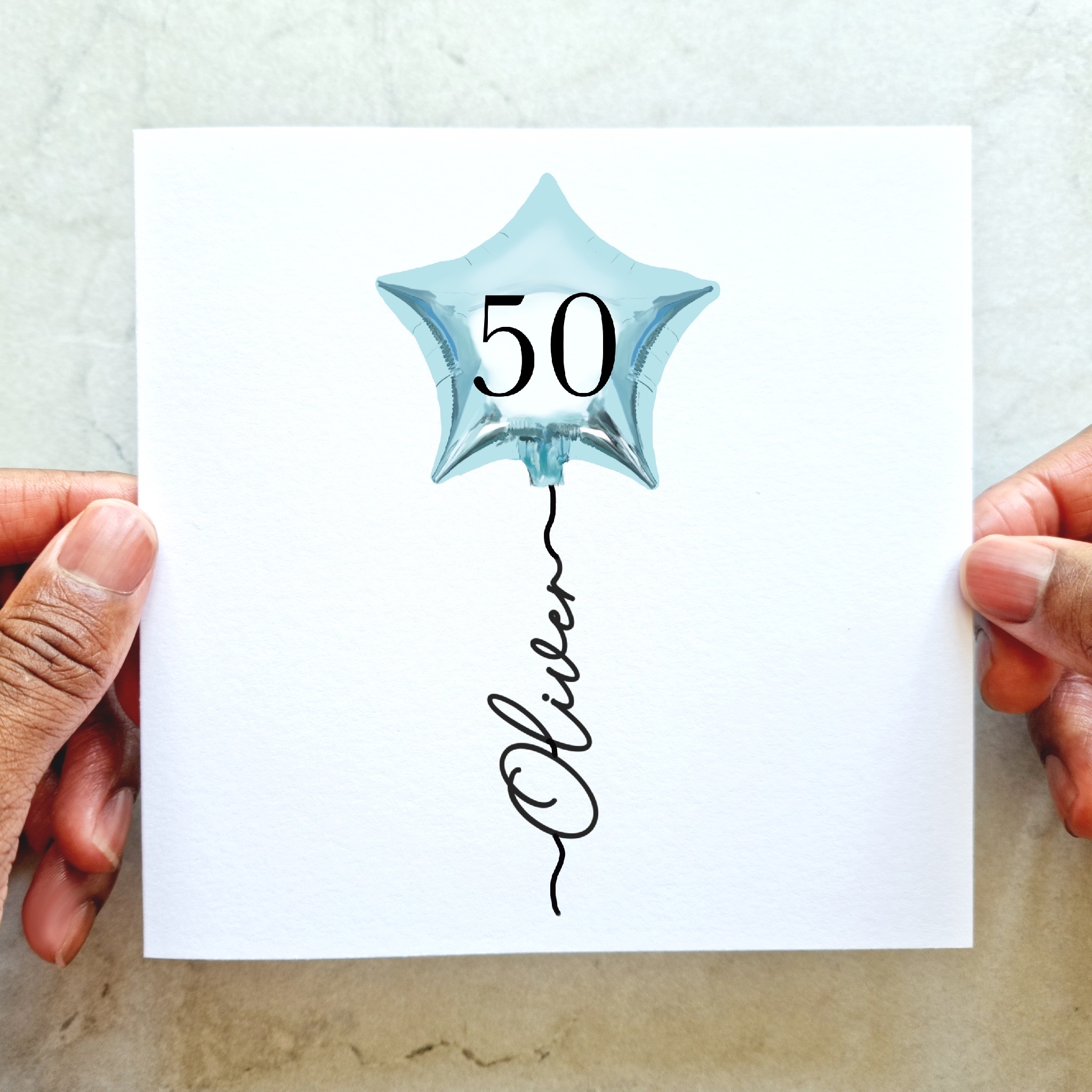 Personalised 50th Birthday Card - Balloon