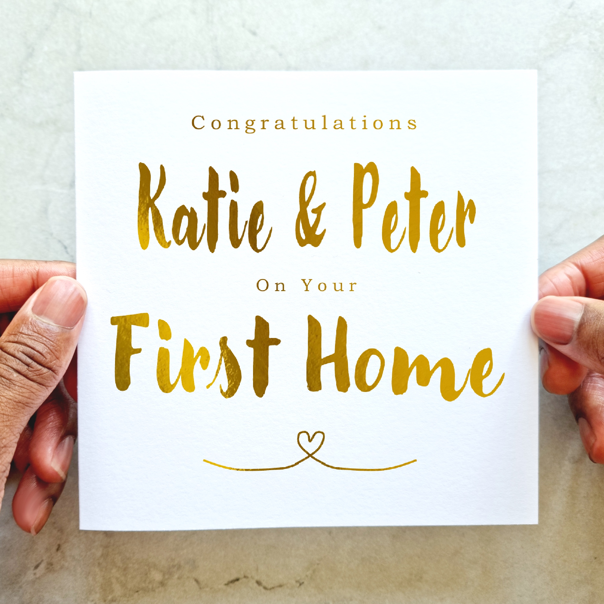 Personalised New Home Card - First Home - Gold Foil