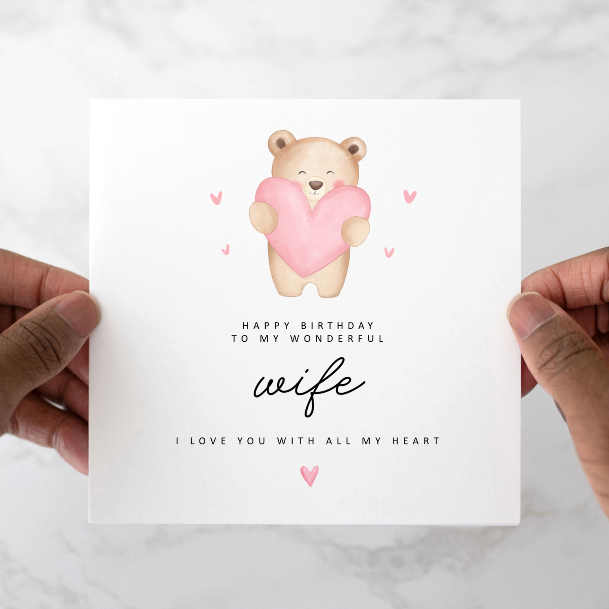 Wife Birthday Card - Cute Bear