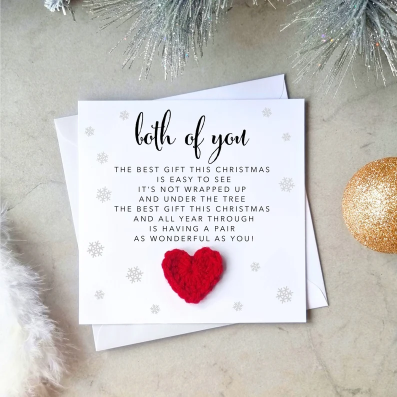 Both Of You Christmas Card - Crochet Heart