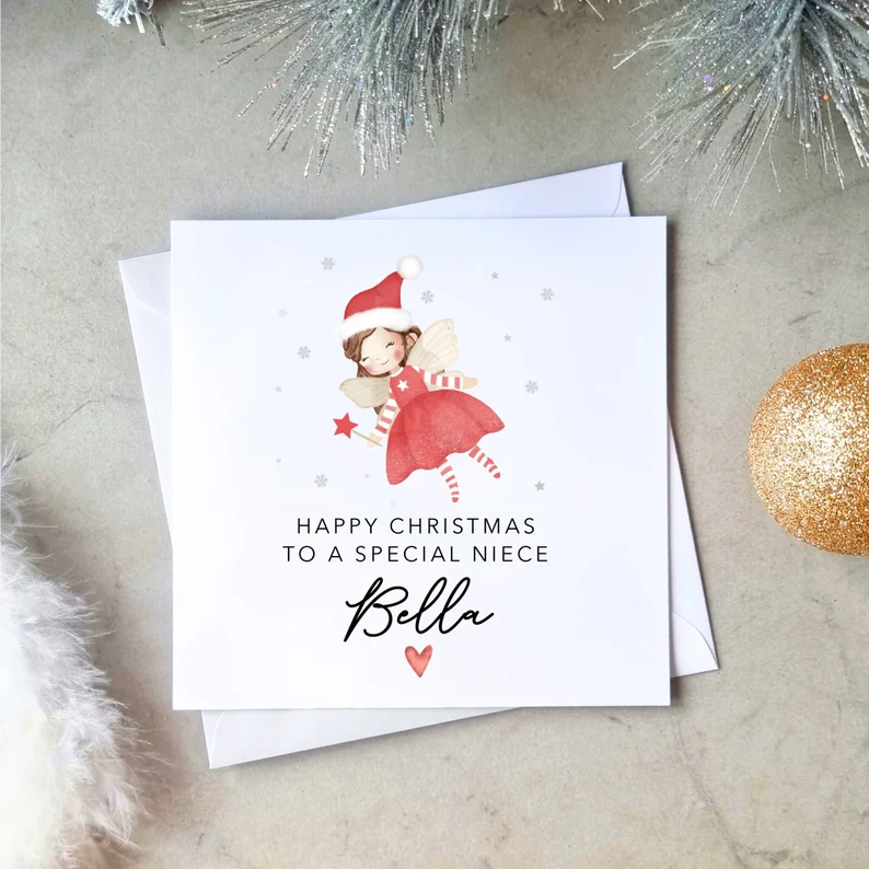 Personalised Fairy Niece Christmas Card