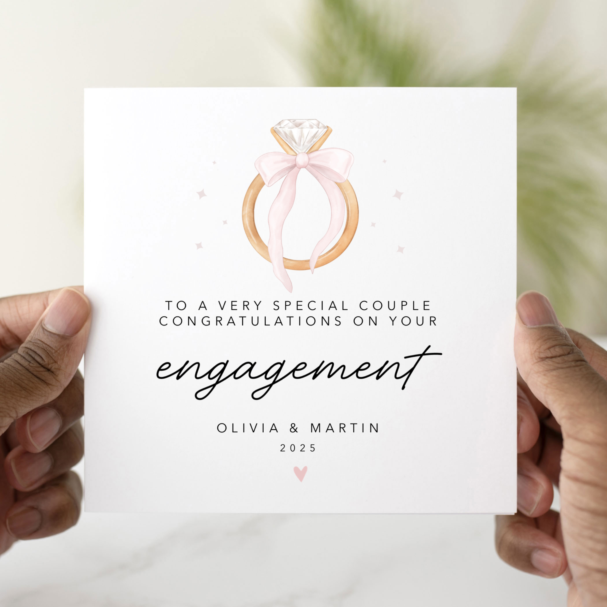 Cute Ring Personalised Engagement Card
