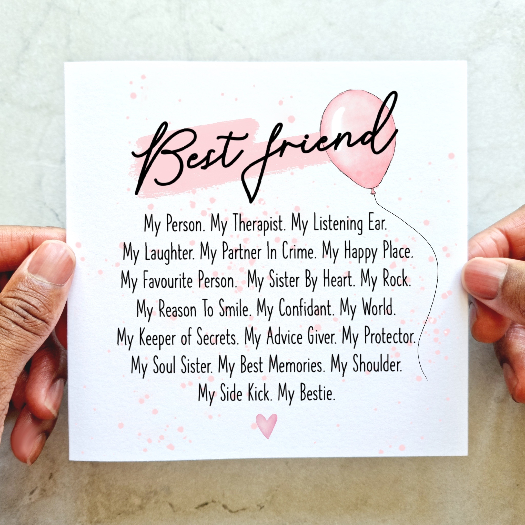 Best Friend Birthday Card - Poem
