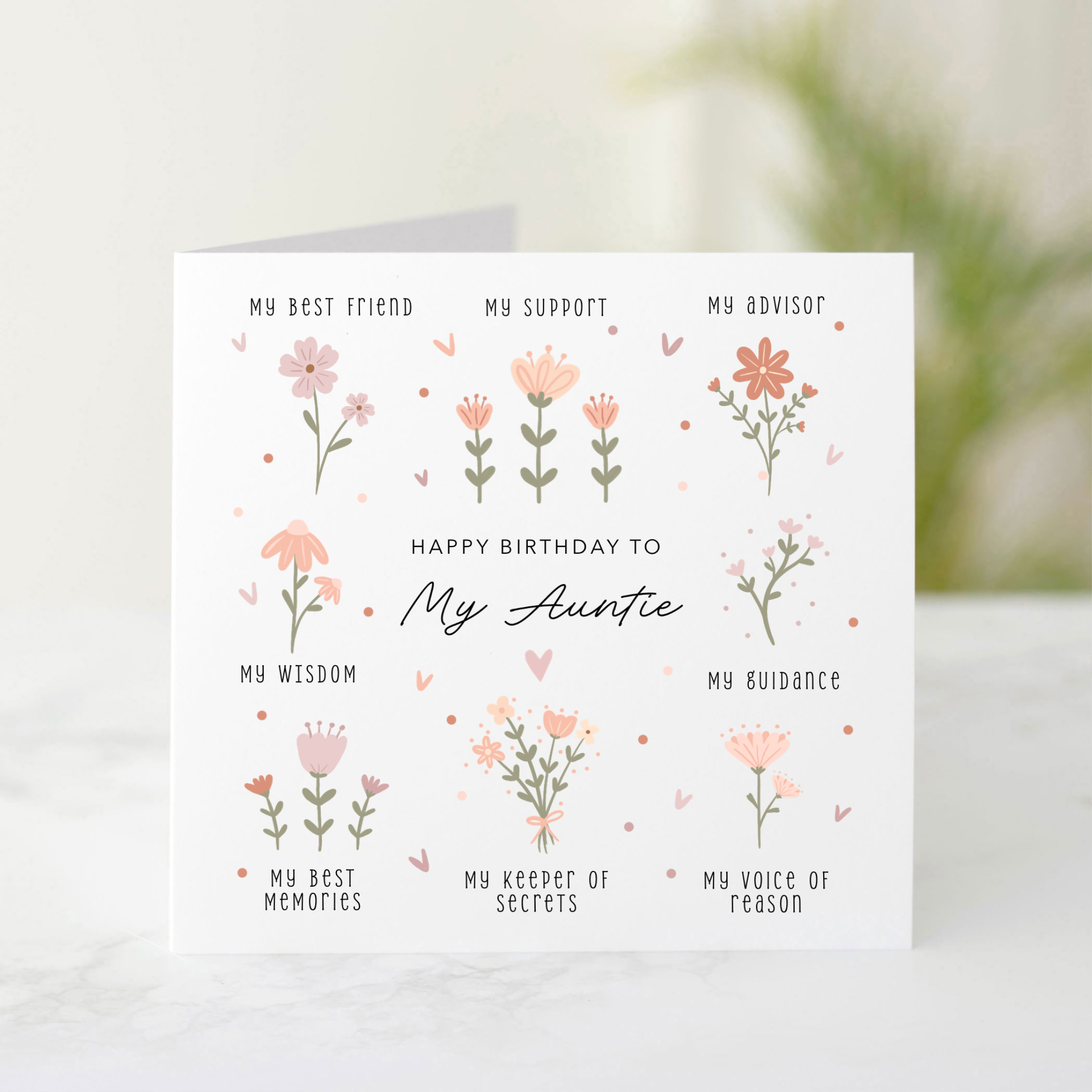 Auntie Birthday Card - Flowers