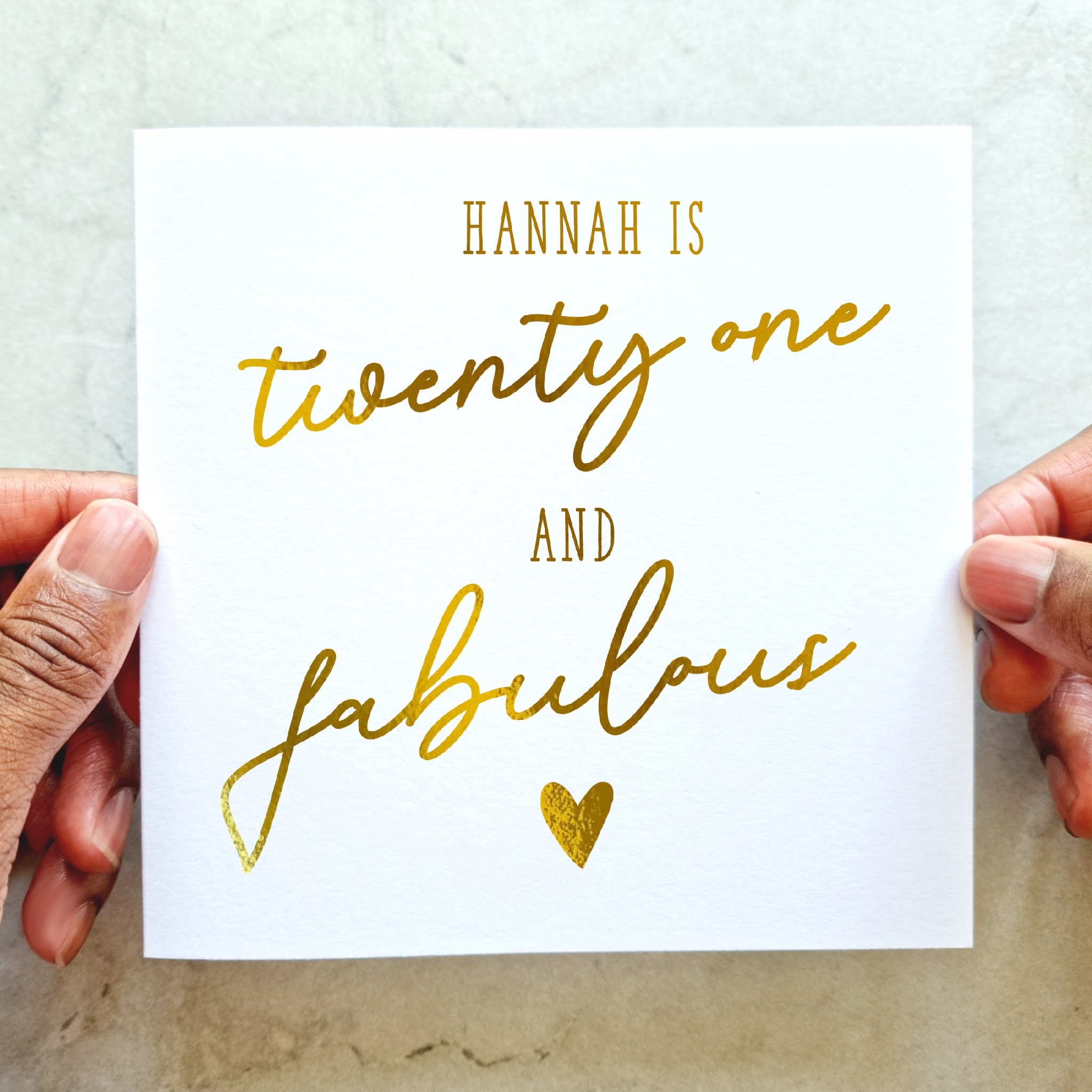 21st Birthday Card - Fabulous - Gold Foil