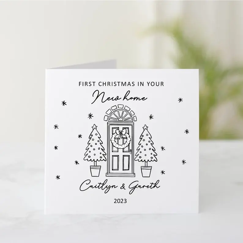 Personalised New Home 1st Christmas Card - Sketch