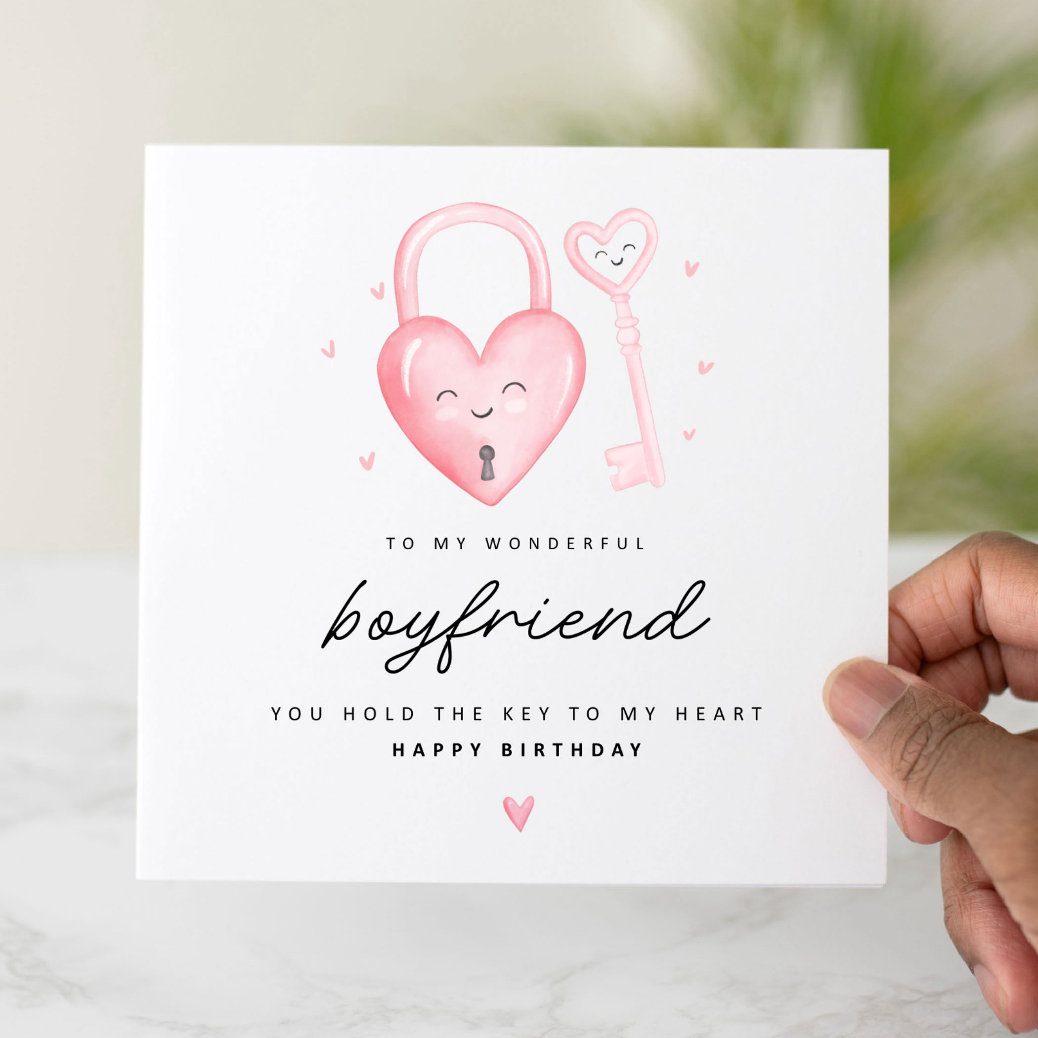 Boyfriend Birthday Card - Lock & Key