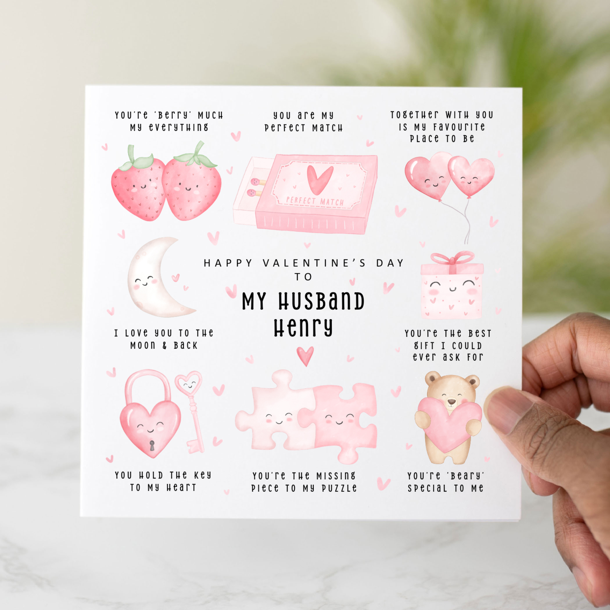 Personalised Husband Valentine's Day Card - Romantic Puns