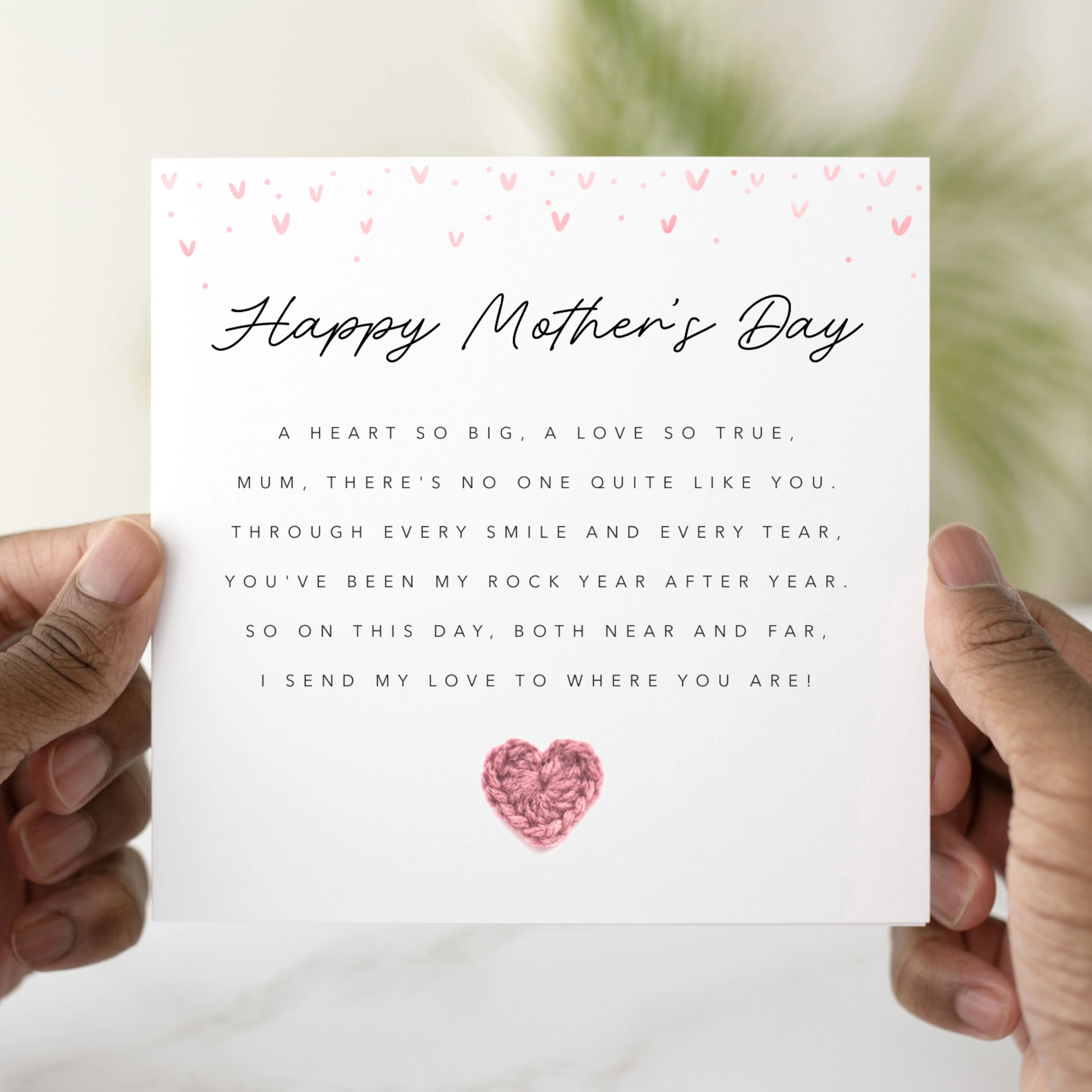 Heart So Big Mother's Day Card - Crochet Heart